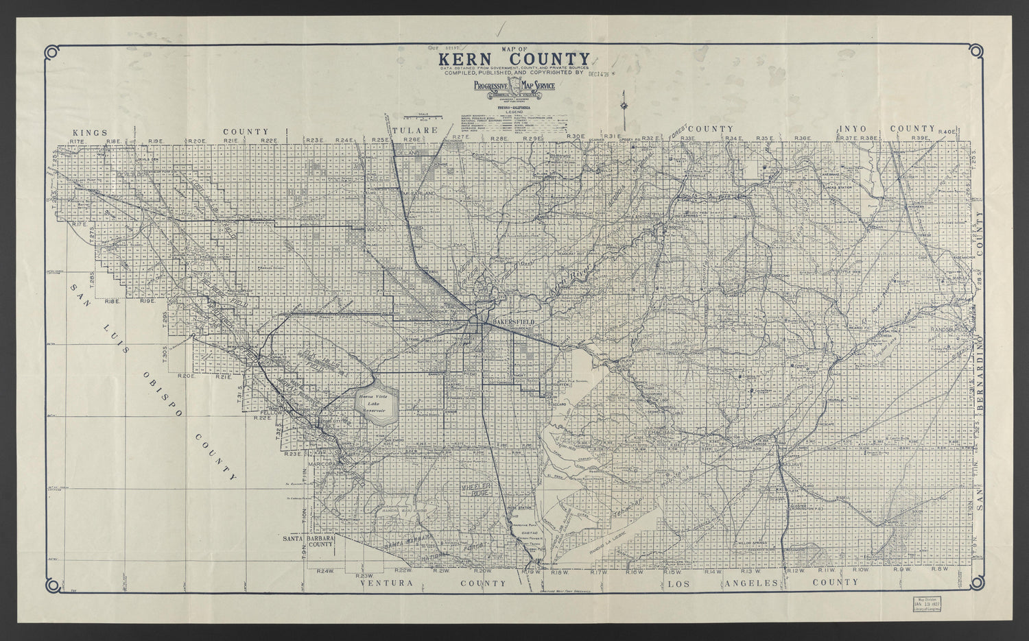 CA Drawer 145, Folder 20, Item 01 from Maps of California--counties Kern 1902-1937 by Relic Map Company