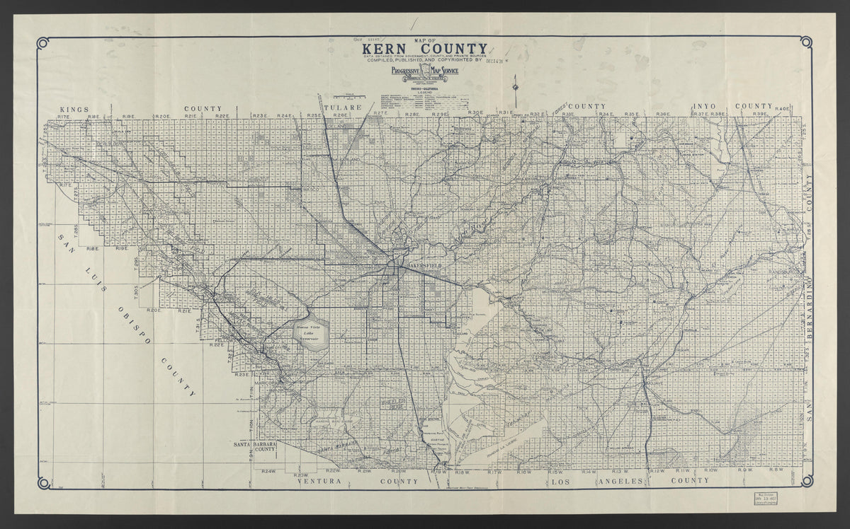 CA Drawer 145, Folder 20, Item 01 from Maps of California--counties Kern 1902-1937 by Relic Map Company