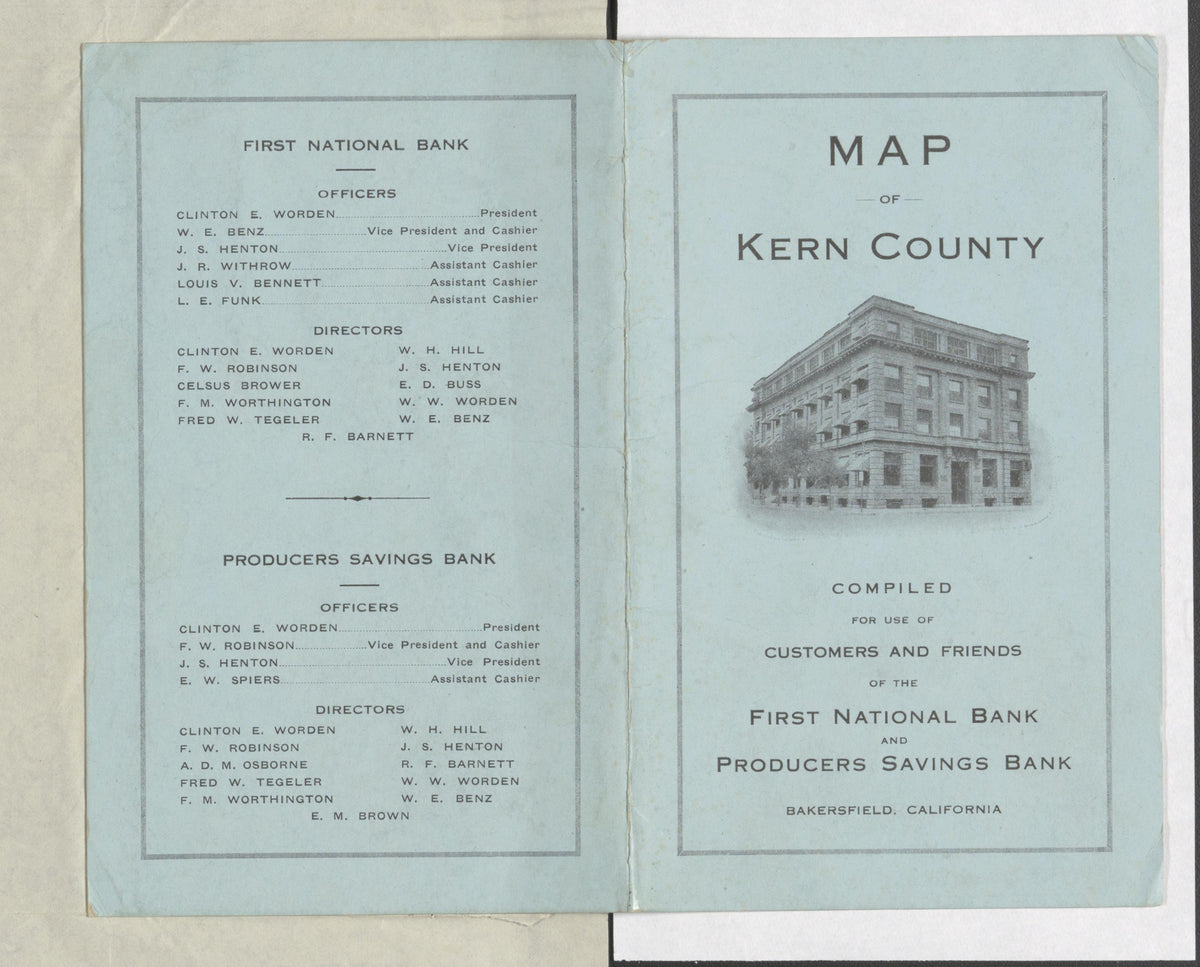 CA Drawer 145, Folder 12, Item 04 (Front) from Maps of California--counties Kern 1902-1937 by Relic Map Company
