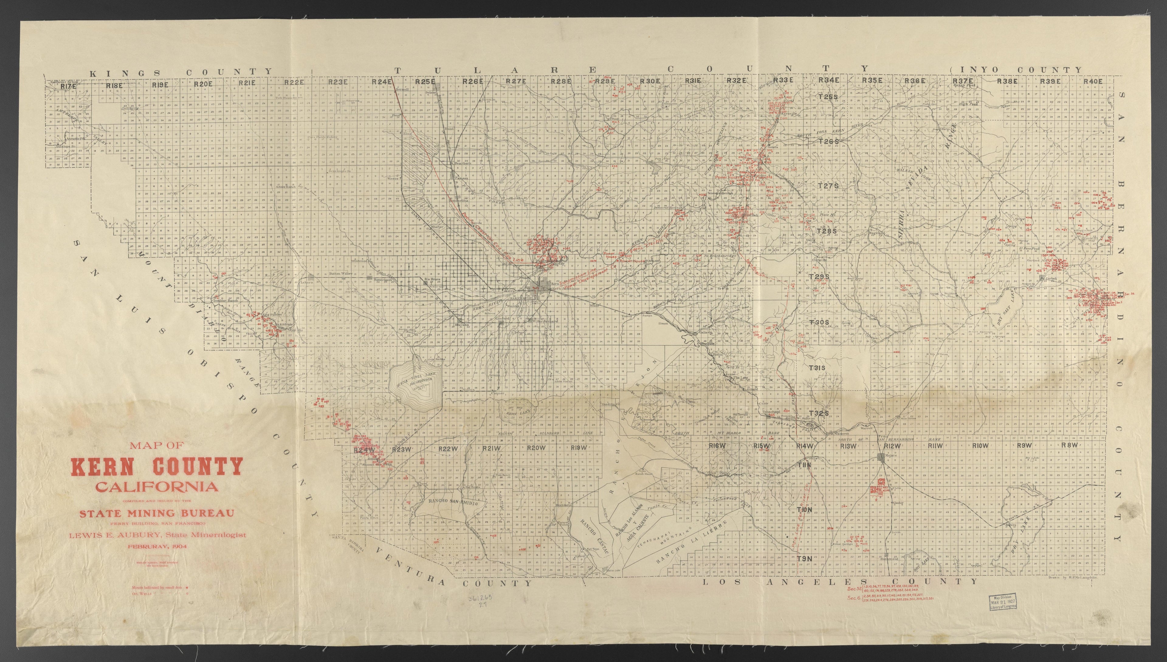 CA Drawer 145, Folder 01, Item 01 from Maps of California--counties Kern 1902-1937 by Relic Map Company
