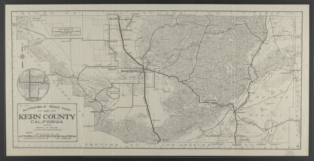 CA Drawer 145, Folder 17, Item 01 (Front) from Maps of California--counties Kern 1902-1937 by Relic Map Company