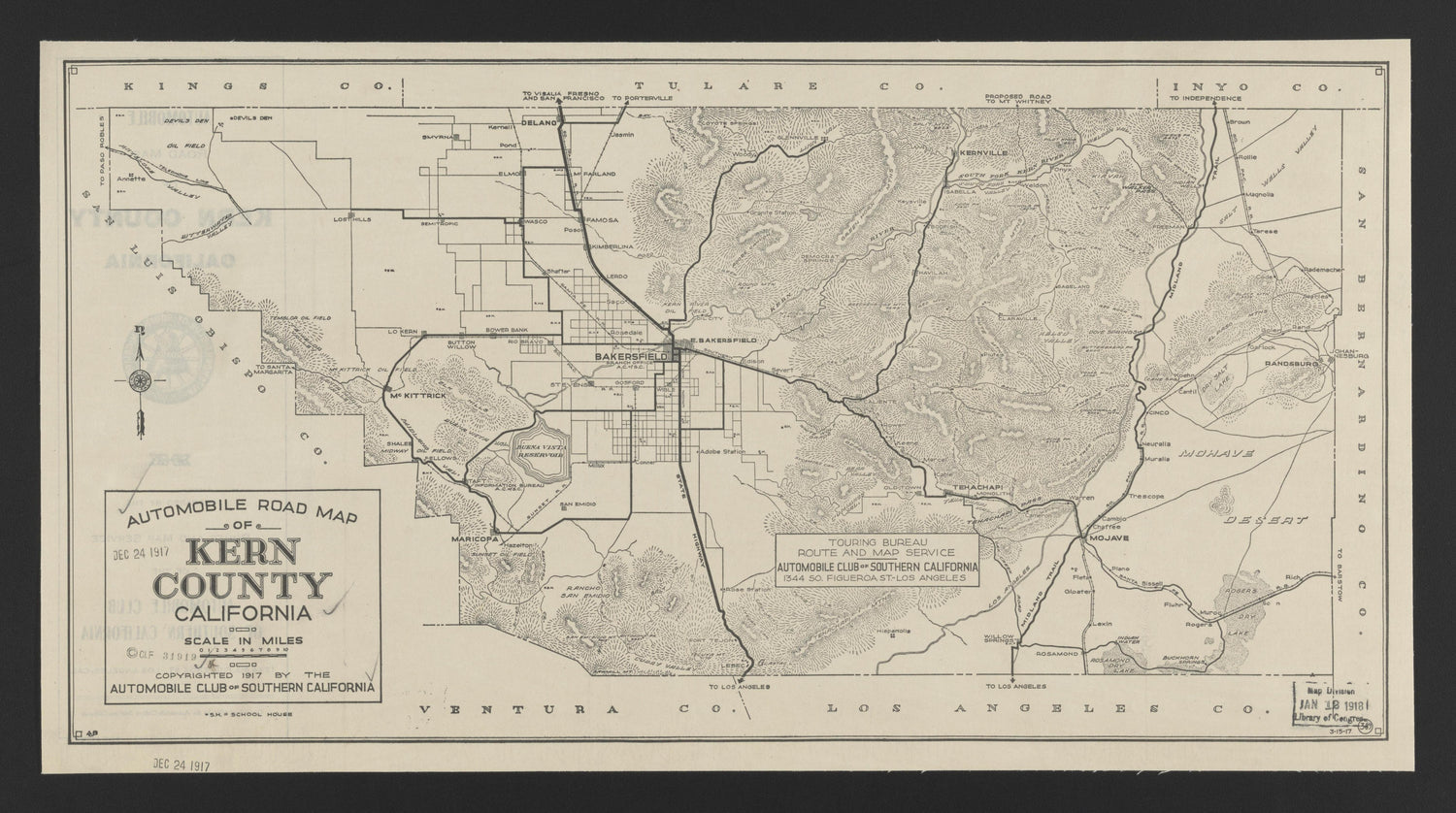 CA Drawer 145, Folder 13, Item 01 from Maps of California--counties Kern 1902-1937 by Relic Map Company