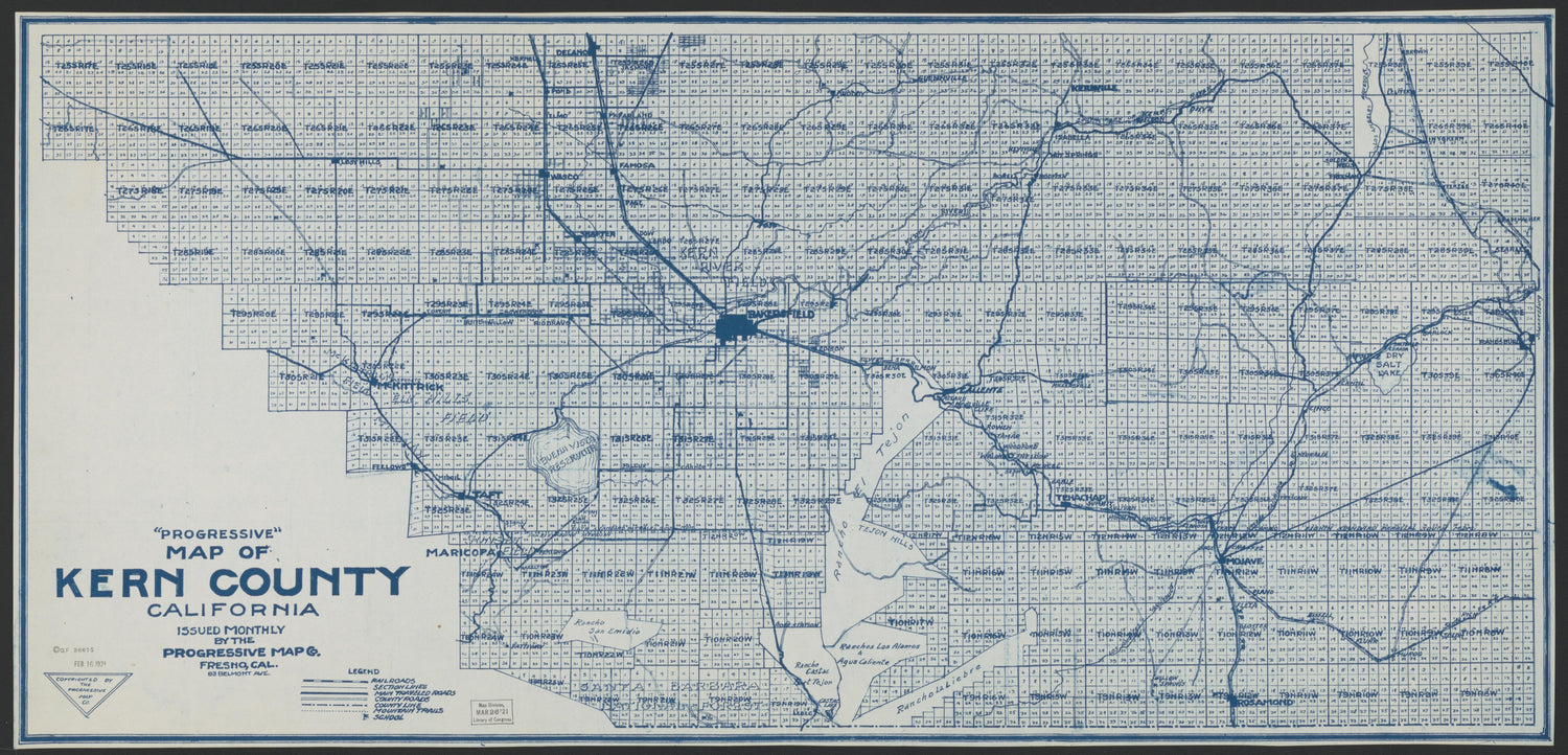 CA Drawer 145, Folder 16, Item 01 from Maps of California--counties Kern 1902-1937 by Relic Map Company