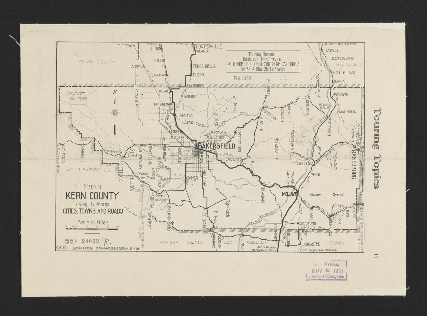 CA Drawer 145, Folder 11, Item 01 from Maps of California--counties Kern 1902-1937 by Relic Map Company
