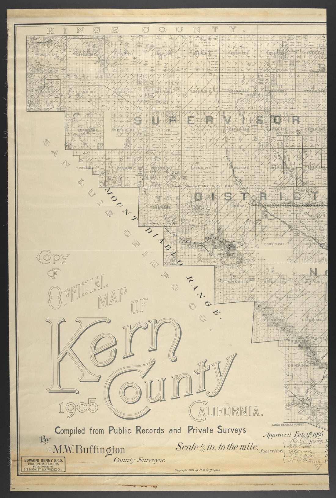CA Drawer 145, Folder 03, Item 03 from Maps of California--counties Kern 1902-1937 by Relic Map Company