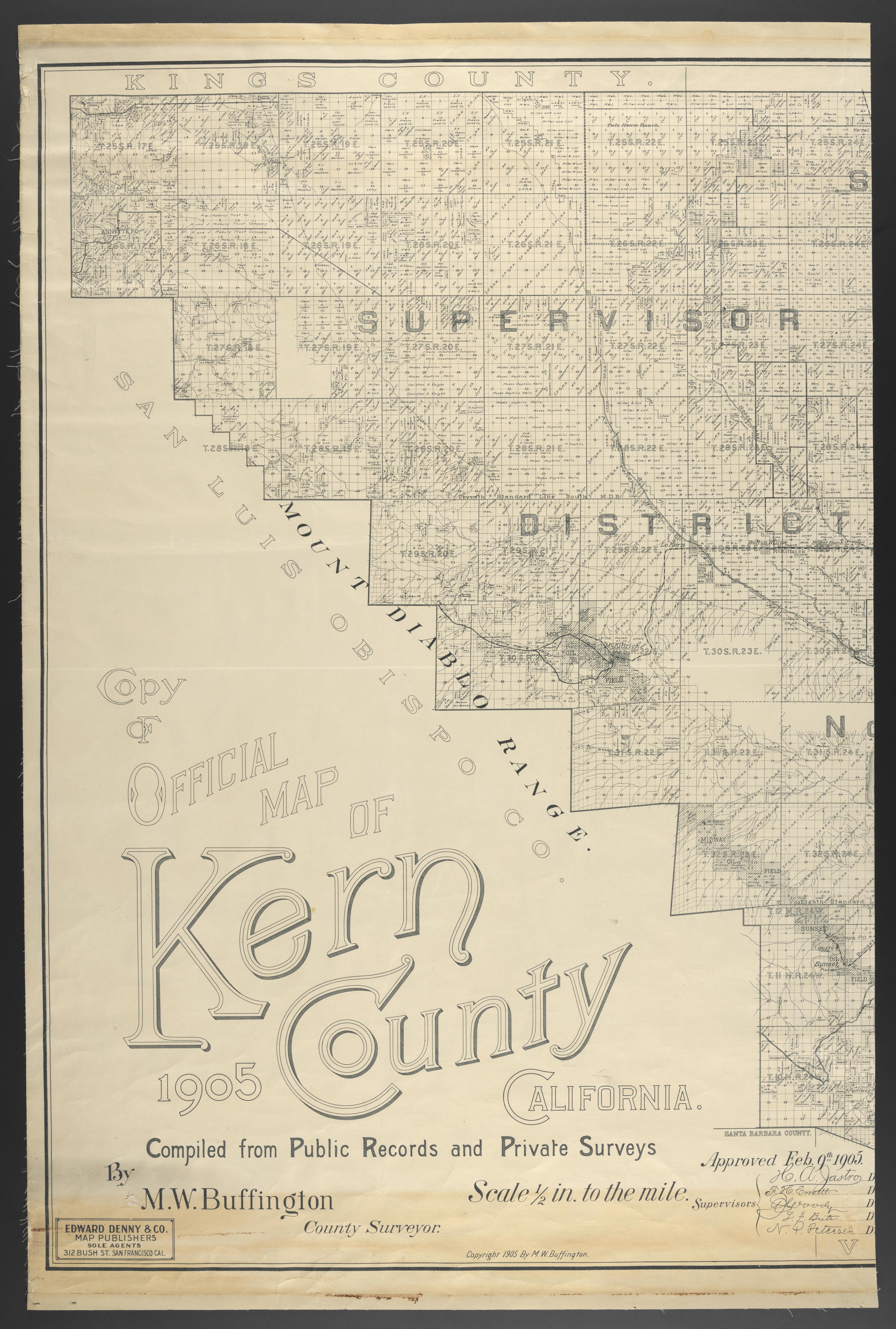 CA Drawer 145, Folder 03, Item 03 from Maps of California--counties Kern 1902-1937 by Relic Map Company