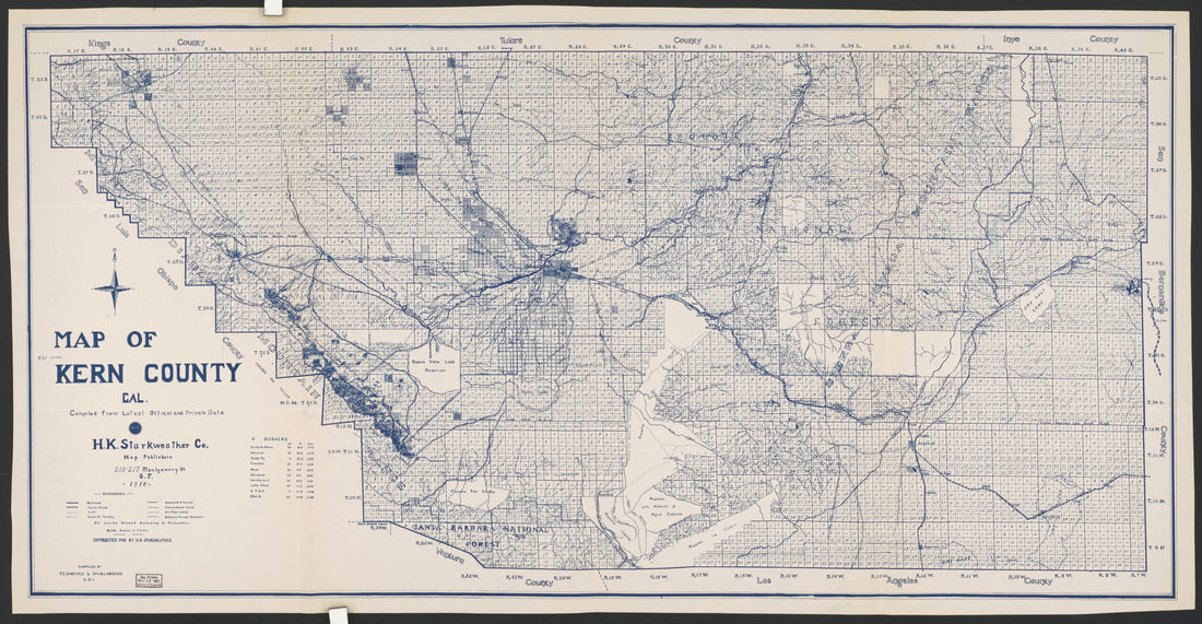 CA Drawer 145, Folder 09, Item 02 (Front) from Maps of California--counties Kern 1902-1937 by Relic Map Company