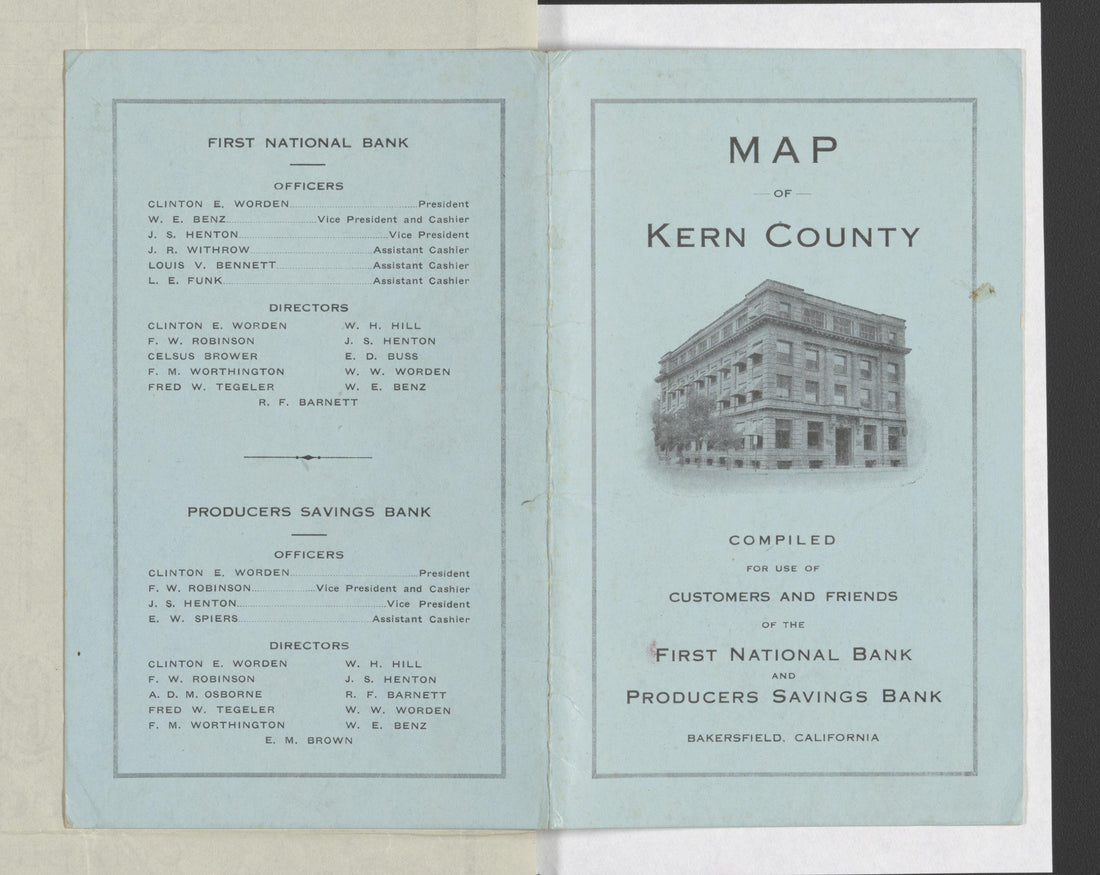 CA Drawer 145, Folder 12, Item 02 (Front) from Maps of California--counties Kern 1902-1937 by Relic Map Company