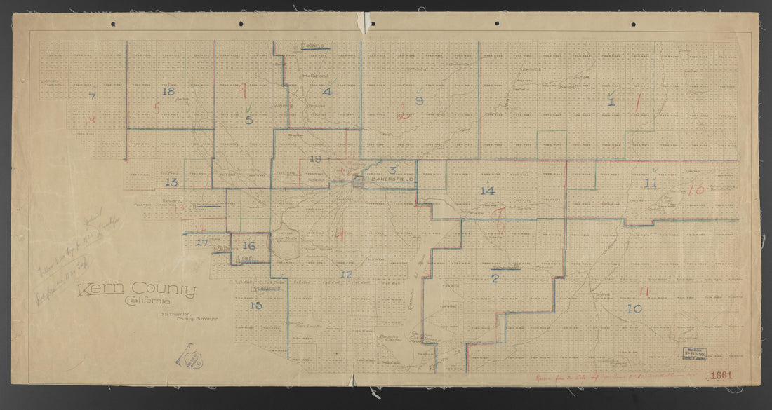 CA Drawer 145, Folder 24, Item 01 (Front) from Maps of California--counties Kern 1902-1937 by Relic Map Company