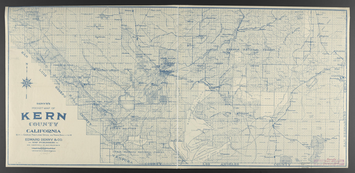 CA Drawer 145, Folder 10, Item 01 from Maps of California--counties Kern 1902-1937 by Relic Map Company
