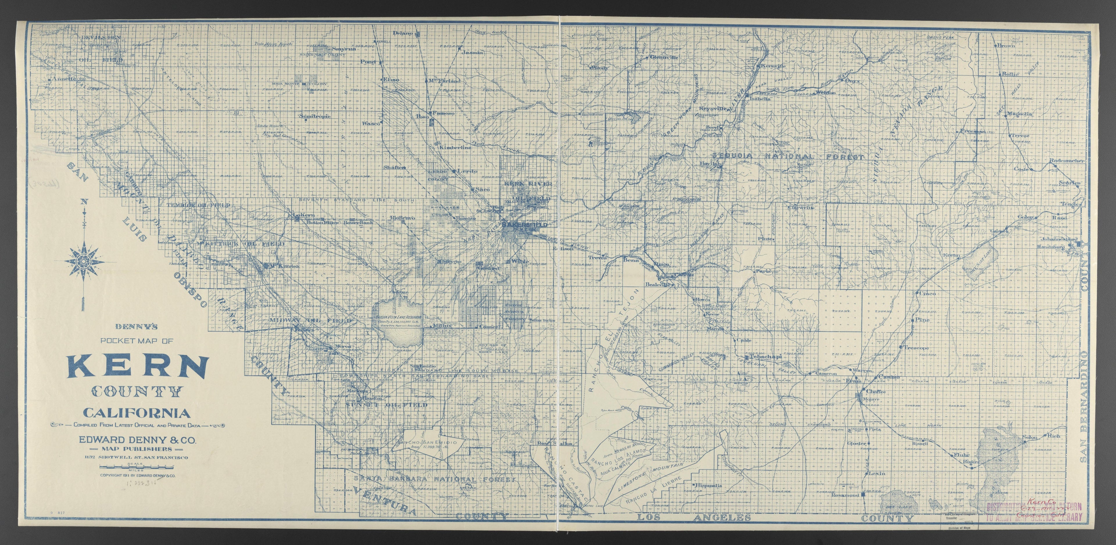 CA Drawer 145, Folder 10, Item 01 from Maps of California--counties Kern 1902-1937 by Relic Map Company