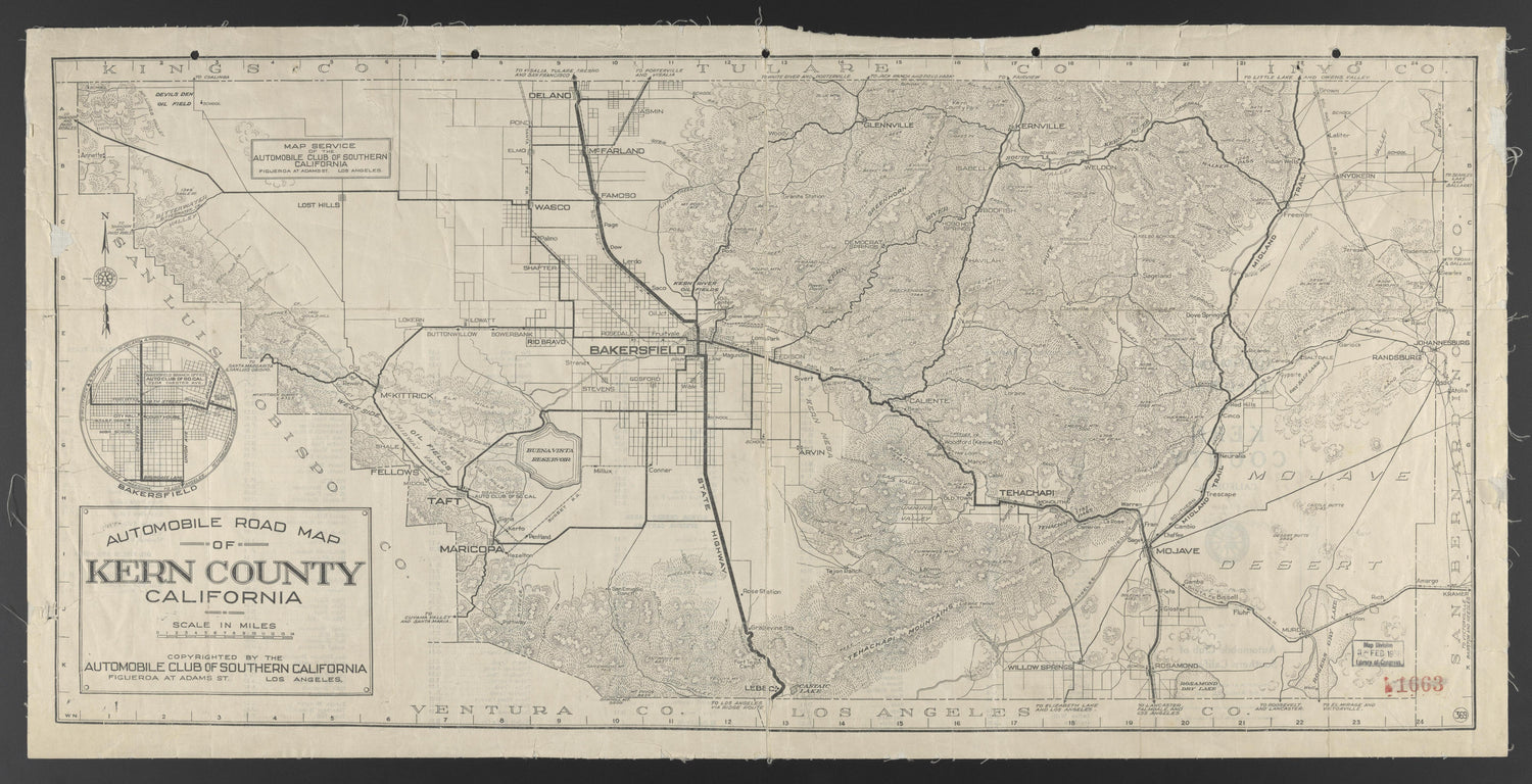 CA Drawer 145, Folder 14, Item 01 from Maps of California--counties Kern 1902-1937 by Relic Map Company