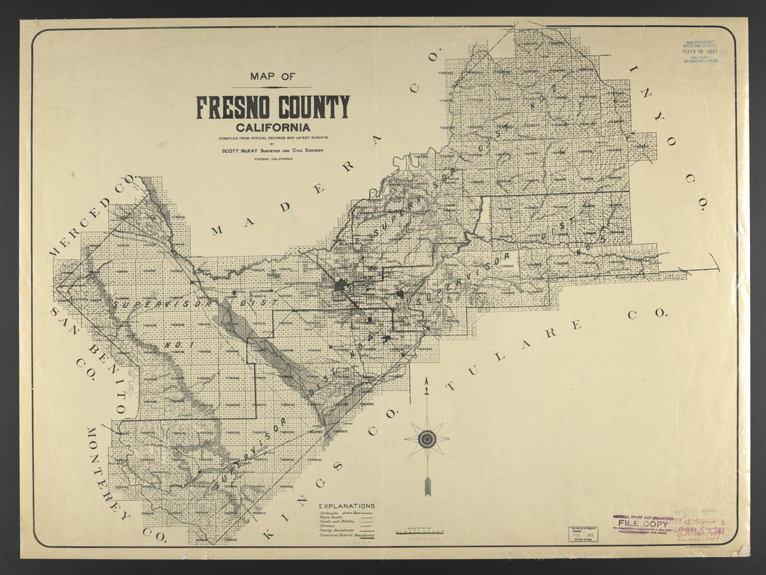 CA Drawer 133, Folder 12, Item 01 from Maps of California--counties Fresno to 1913 1856 by Relic Map Company