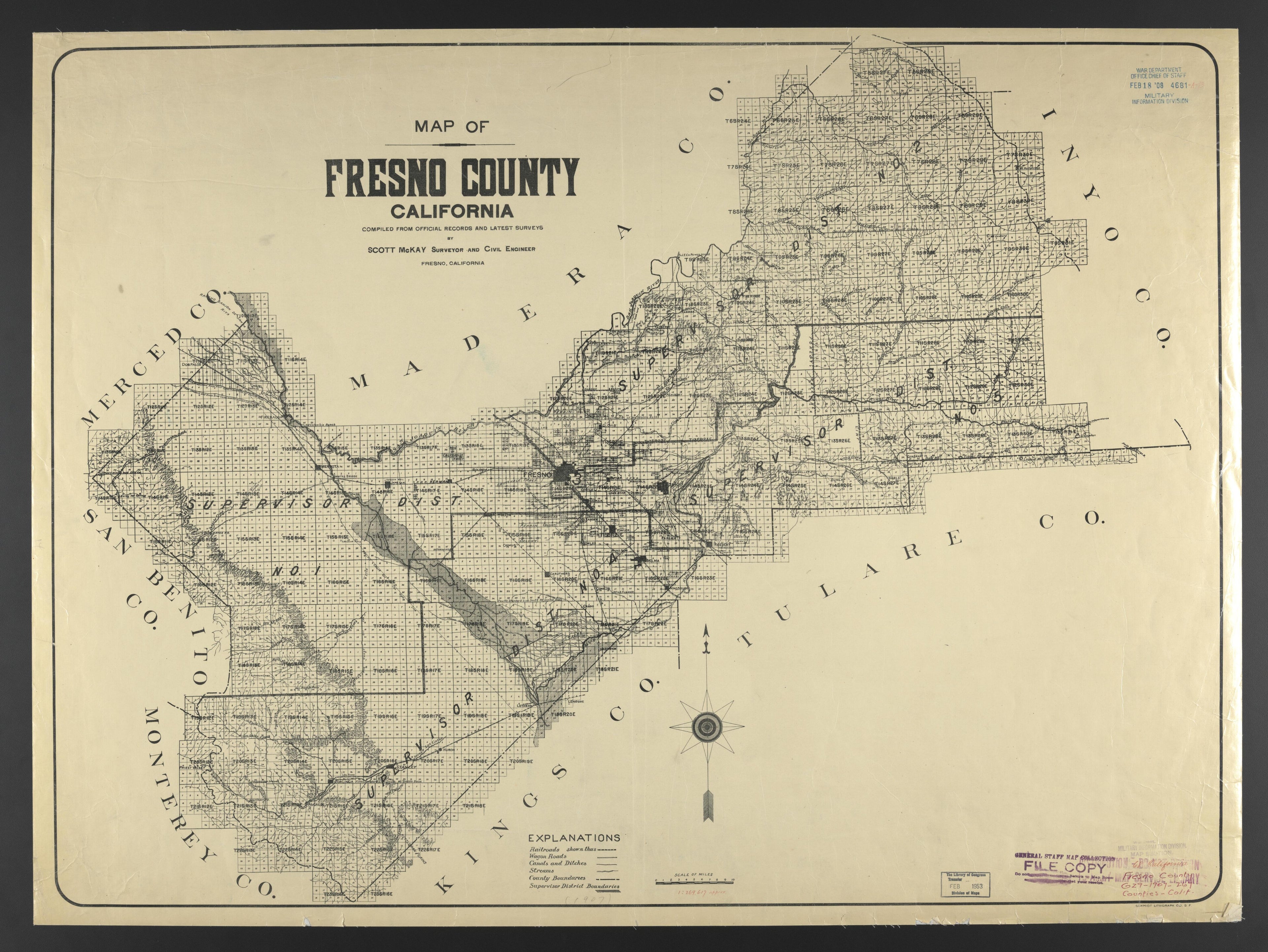 CA Drawer 133, Folder 12, Item 01 from Maps of California--counties Fresno to 1913 1856 by Relic Map Company