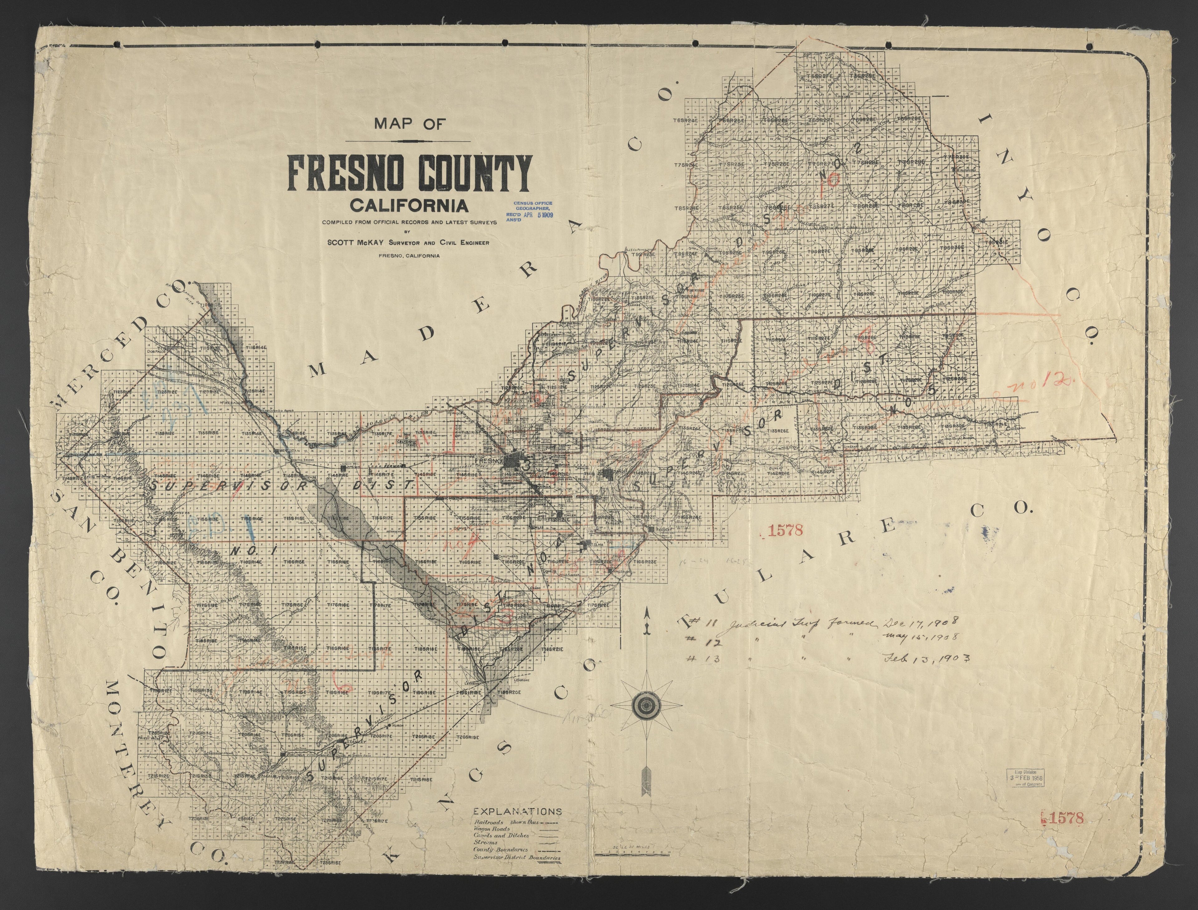 CA Drawer 133, Folder 13, Item 01 from Maps of California--counties Fresno to 1913 1856 by Relic Map Company