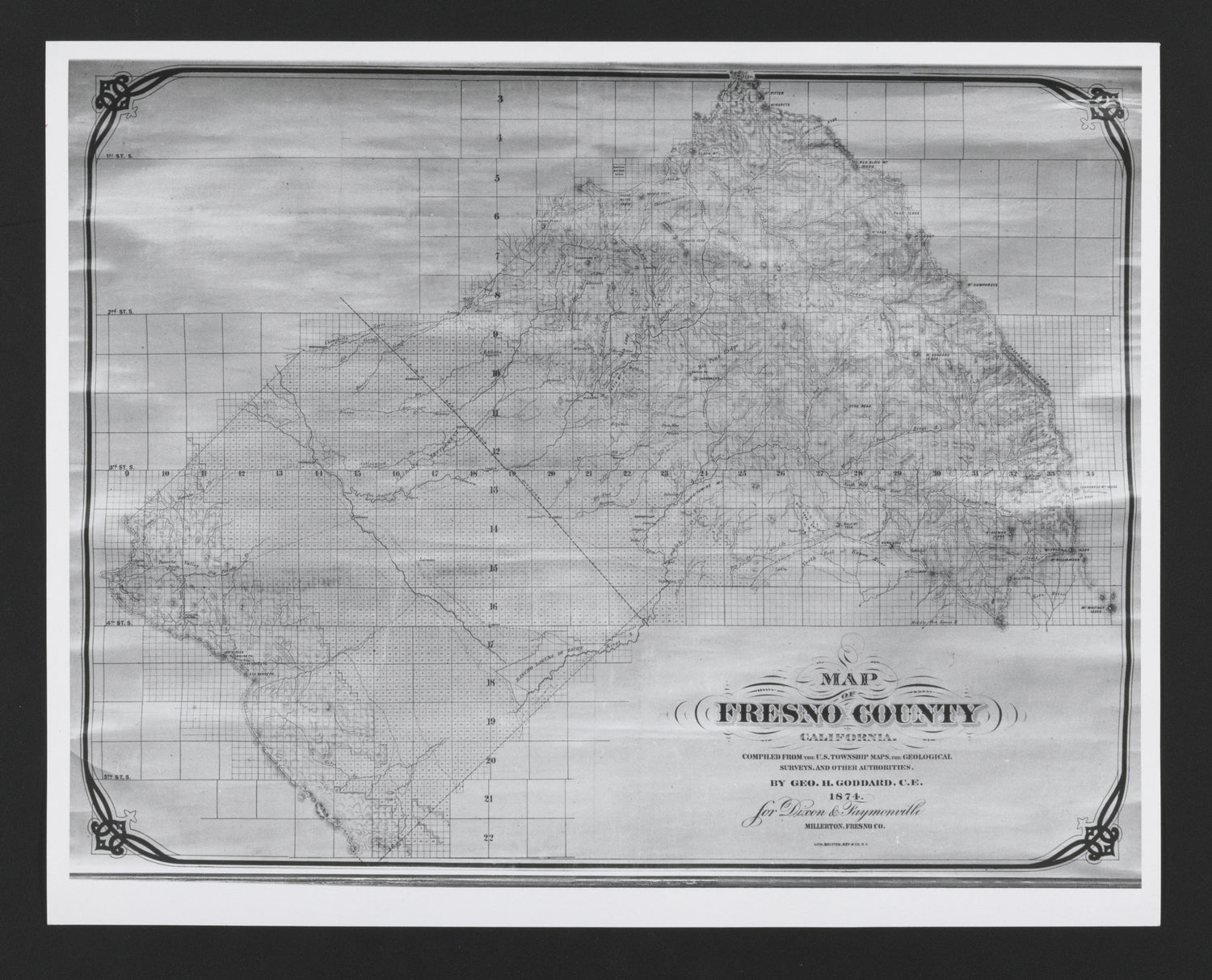 This old map of California, Fresno County,  was created by  in 1856