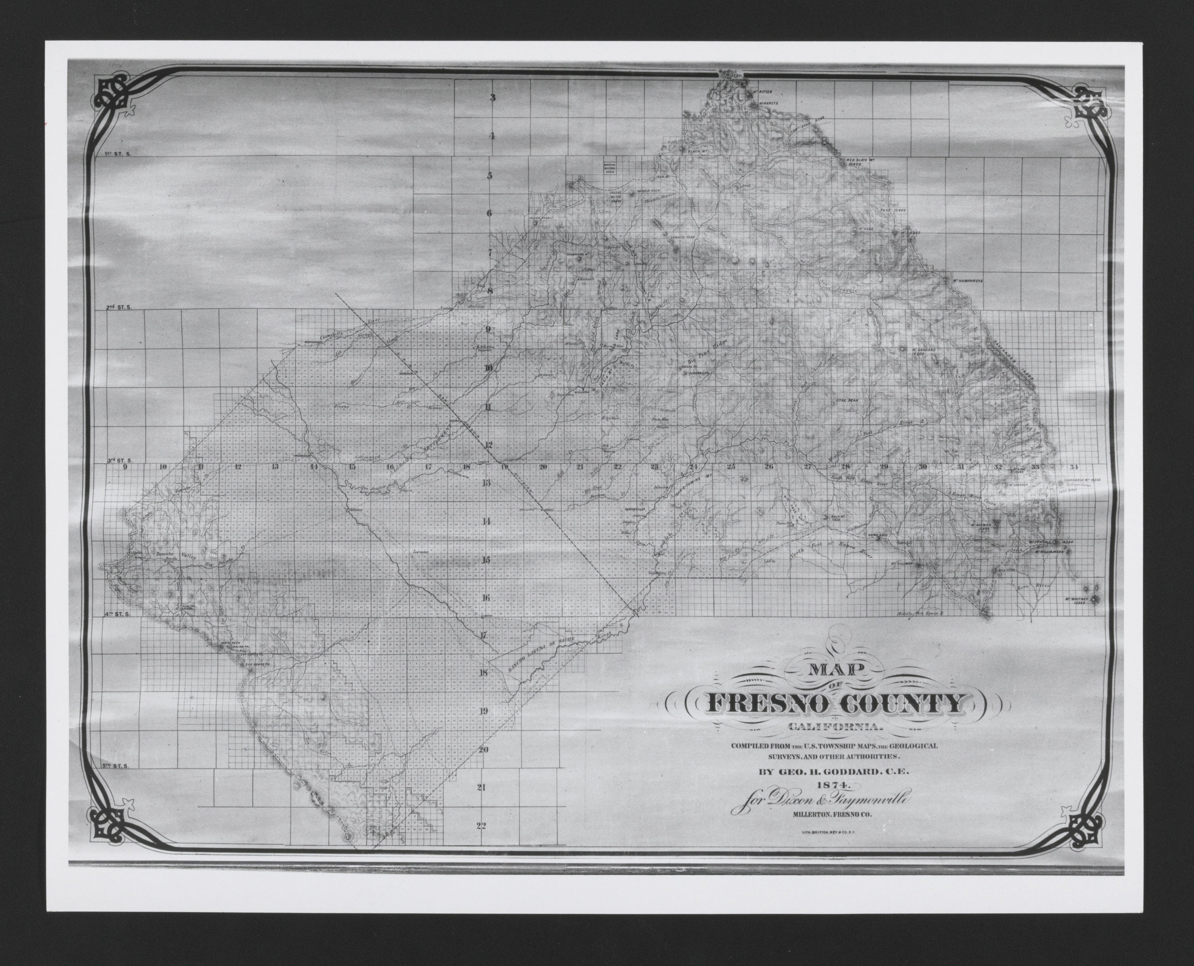 This old map of California, Fresno County,  was created by  in 1856