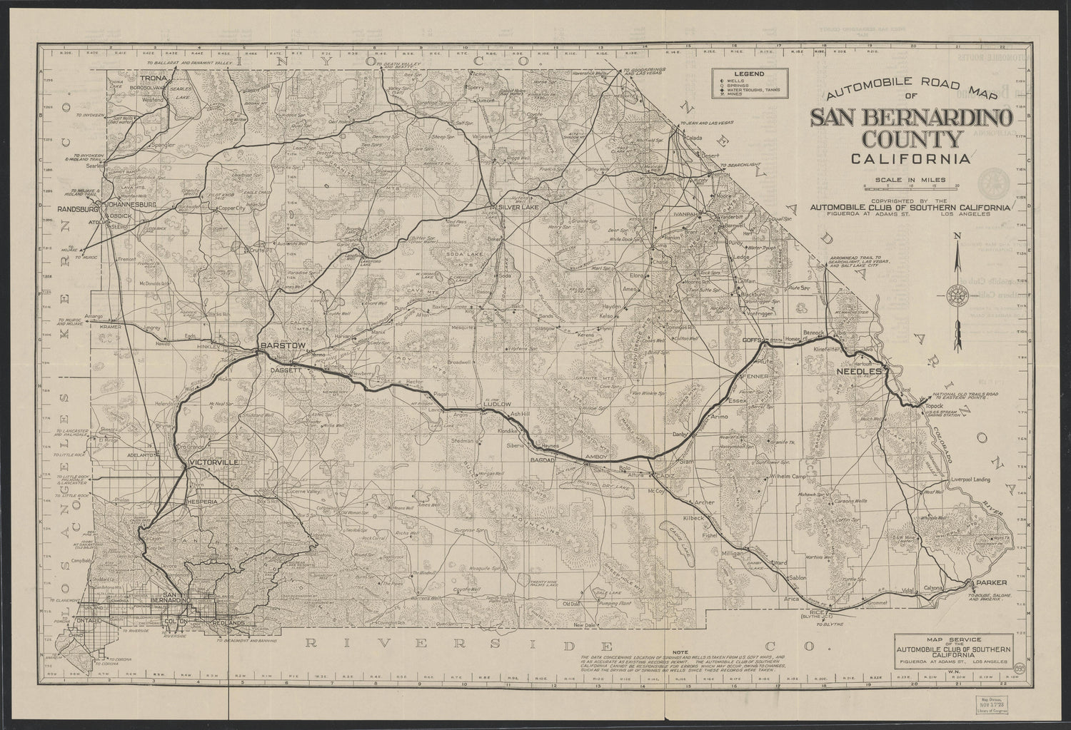 CA Drawer 181, Folder 13, Item 01 (Front) from Maps of California--counties San Bernardino to 1937 1853 by Relic Map Company