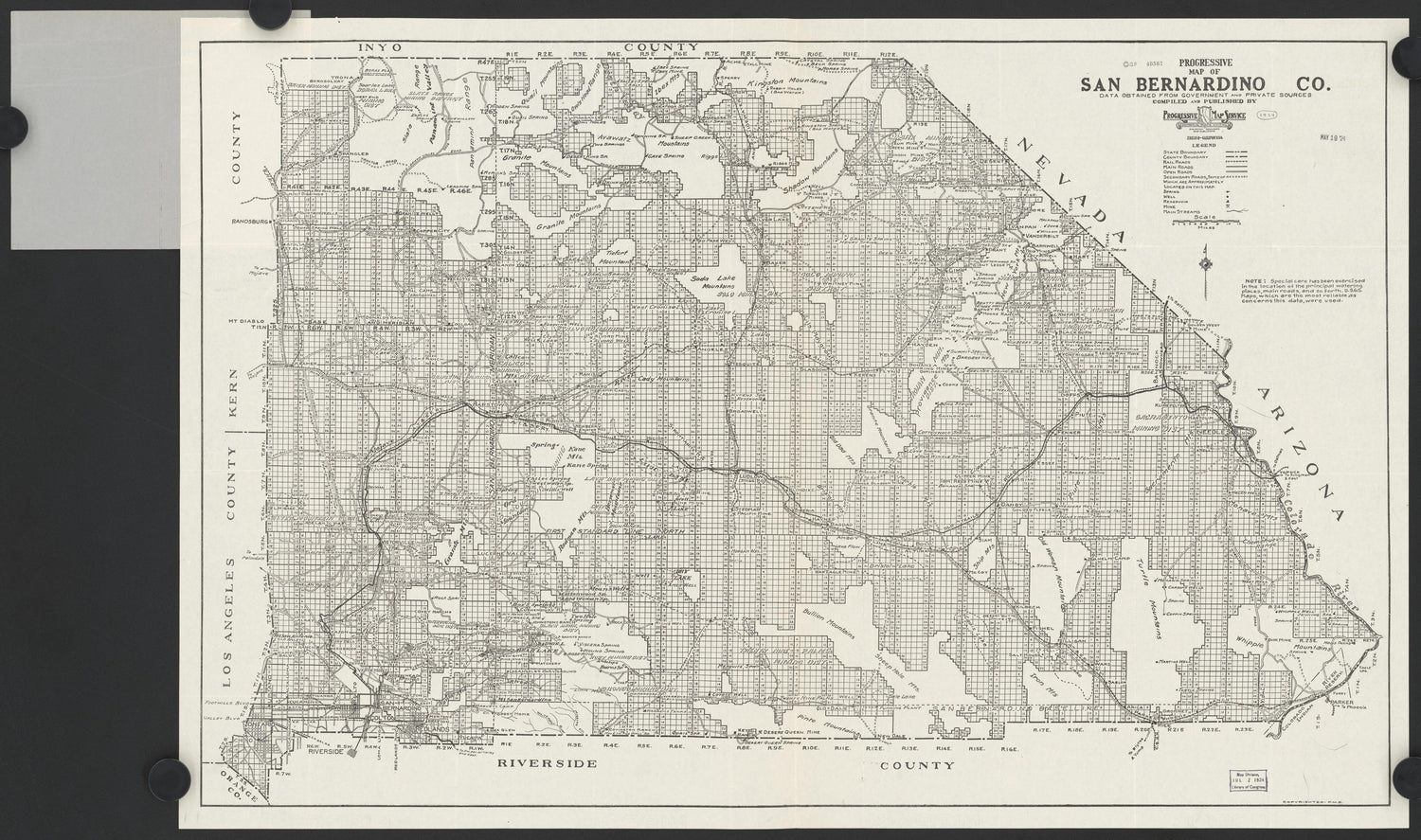CA Drawer 181, Folder 14, Item 01 (Front) from Maps of California--counties San Bernardino to 1937 1853 by Relic Map Company