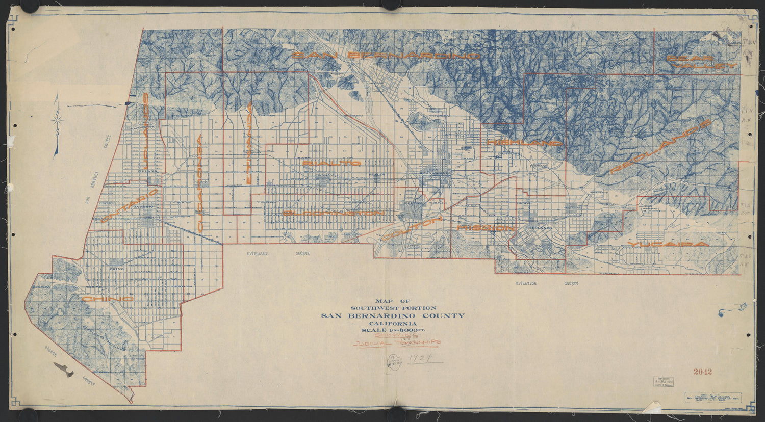 CA Drawer 181, Folder 16, Item 01 (Front) from Maps of California--counties San Bernardino to 1937 1853 by Relic Map Company
