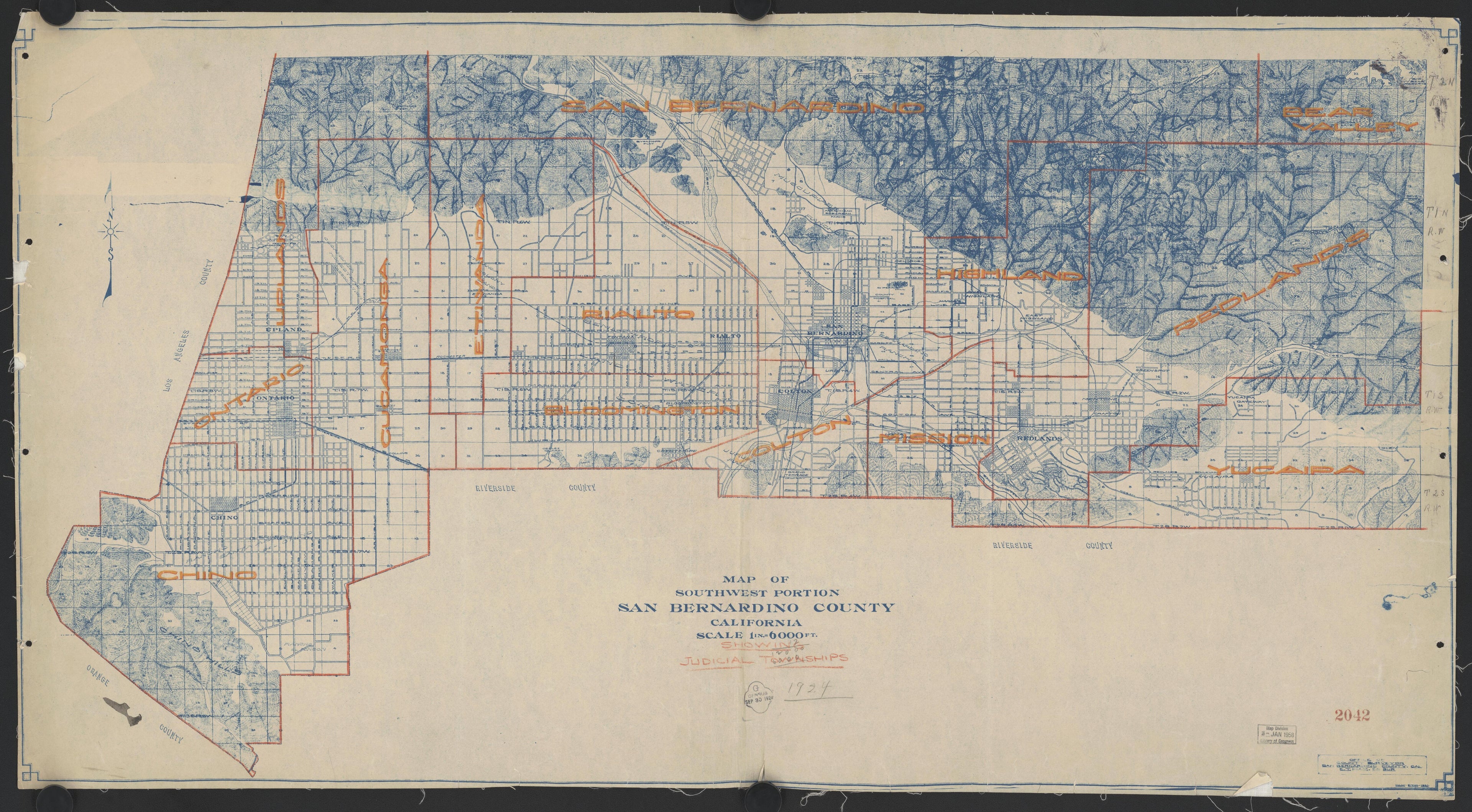 CA Drawer 181, Folder 16, Item 01 (Front) from Maps of California--counties San Bernardino to 1937 1853 by Relic Map Company
