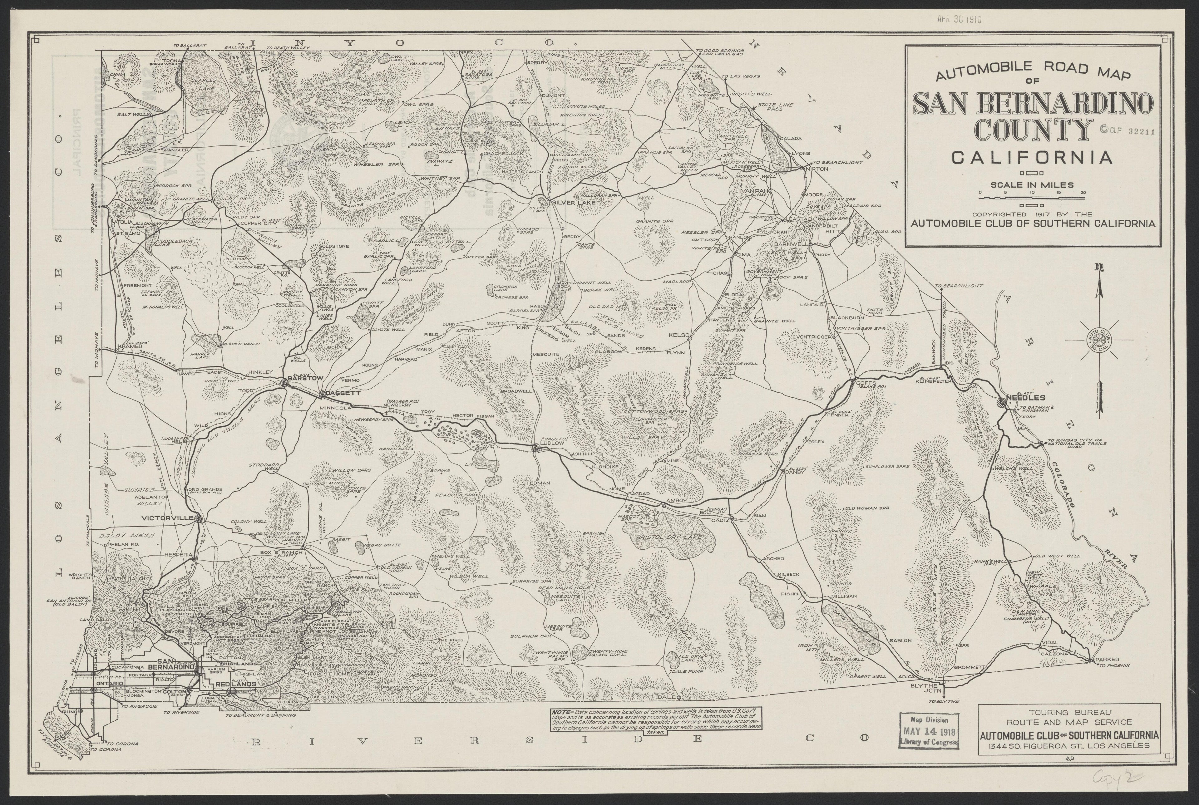 This old map of California, San Bernardino County,  was created by  in 1853