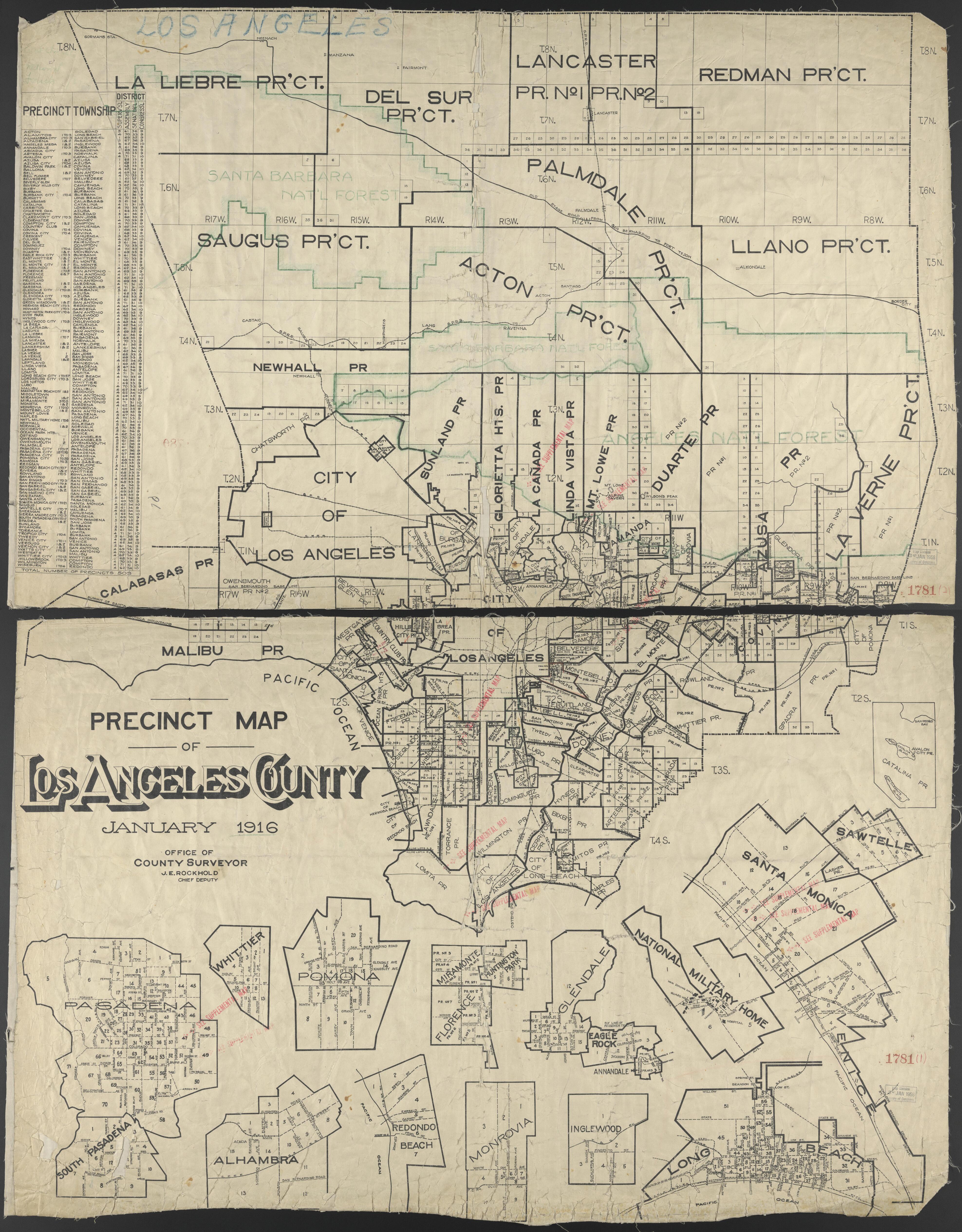 This old map of California, Los Angeles County,  was created by  in 1911