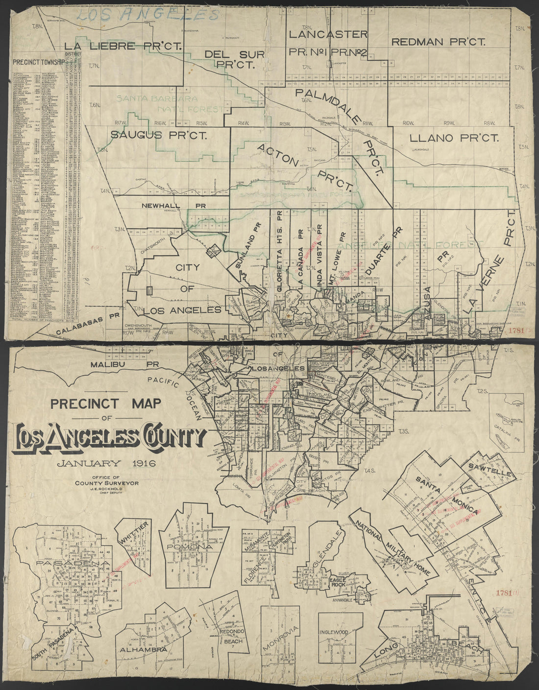 This old map of California, Los Angeles County,  was created by  in 1911