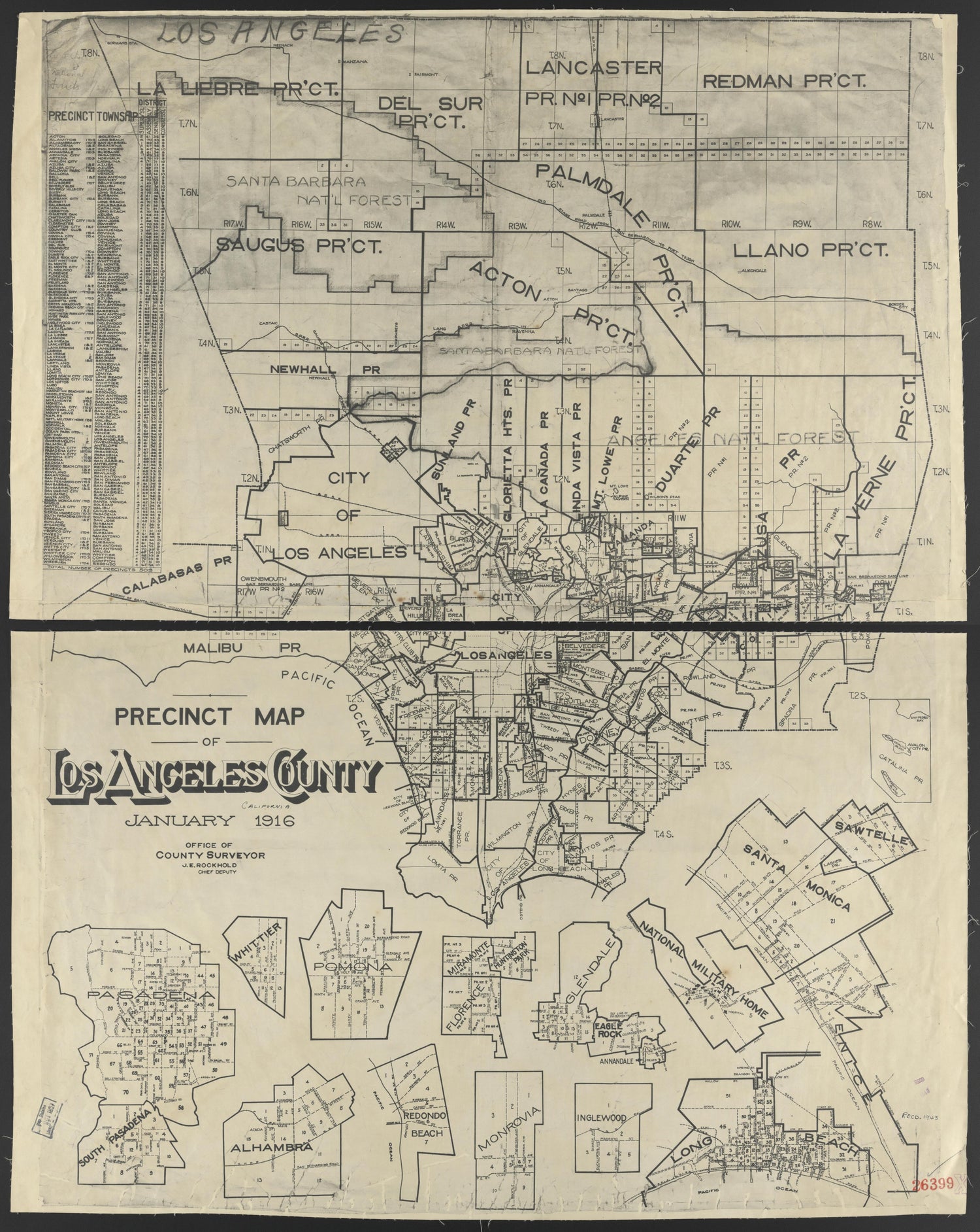 This old map of California, Los Angeles County,  was created by  in 1911