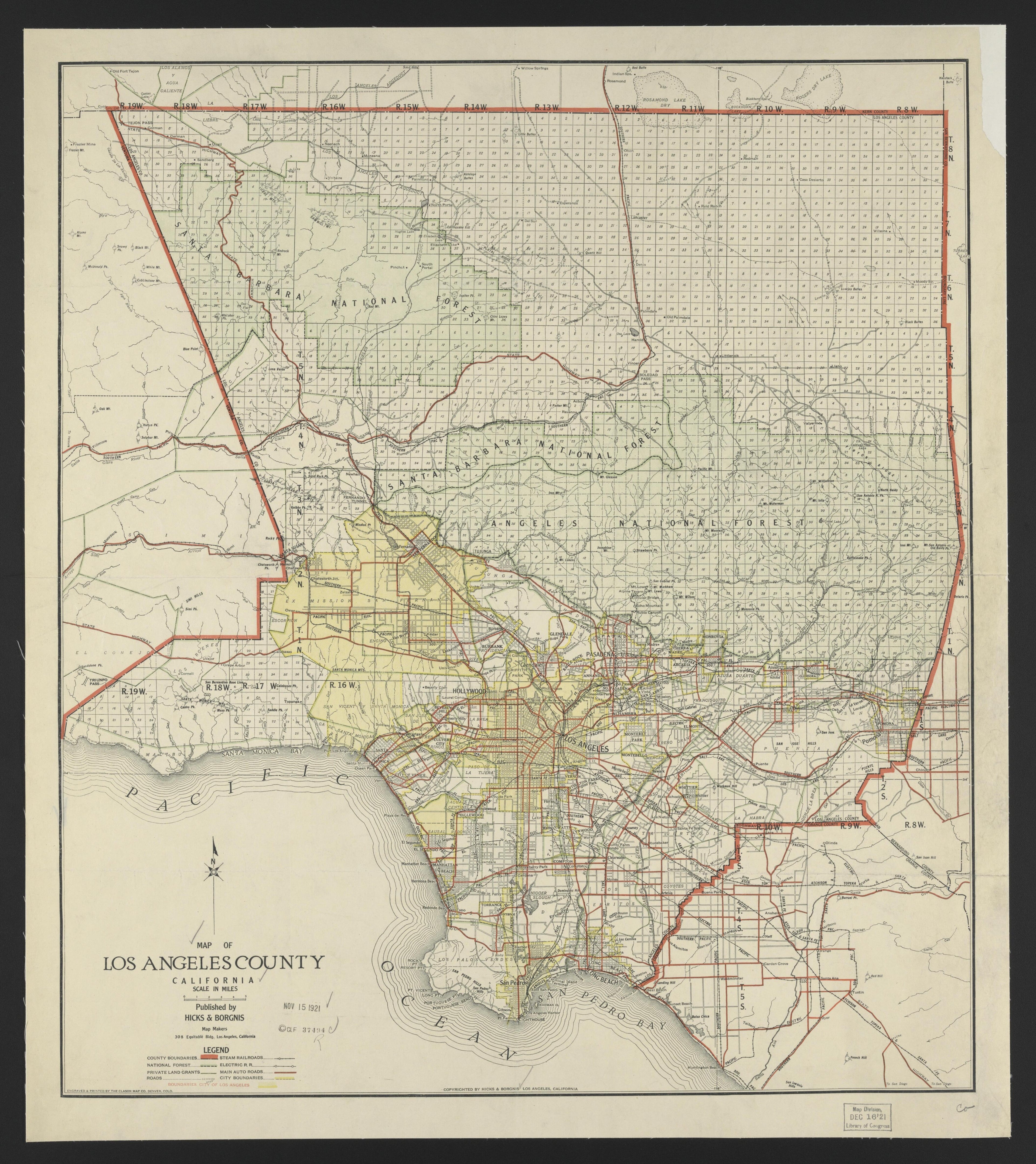 This old map of California, Los Angeles County,  was created by  in 1911