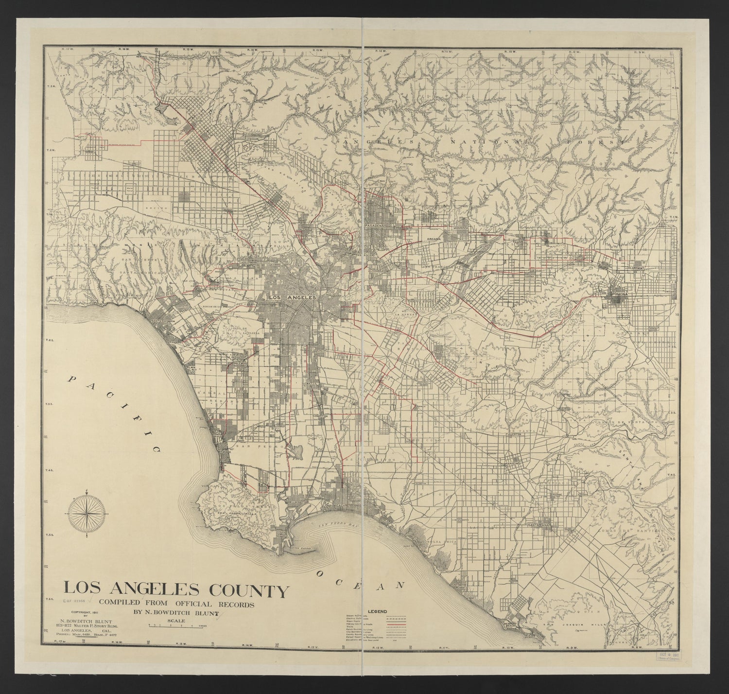 CA Drawer 152, Folder 01, Item 01 from Maps of California--counties Los Angeles 1911-1922 by Relic Map Company