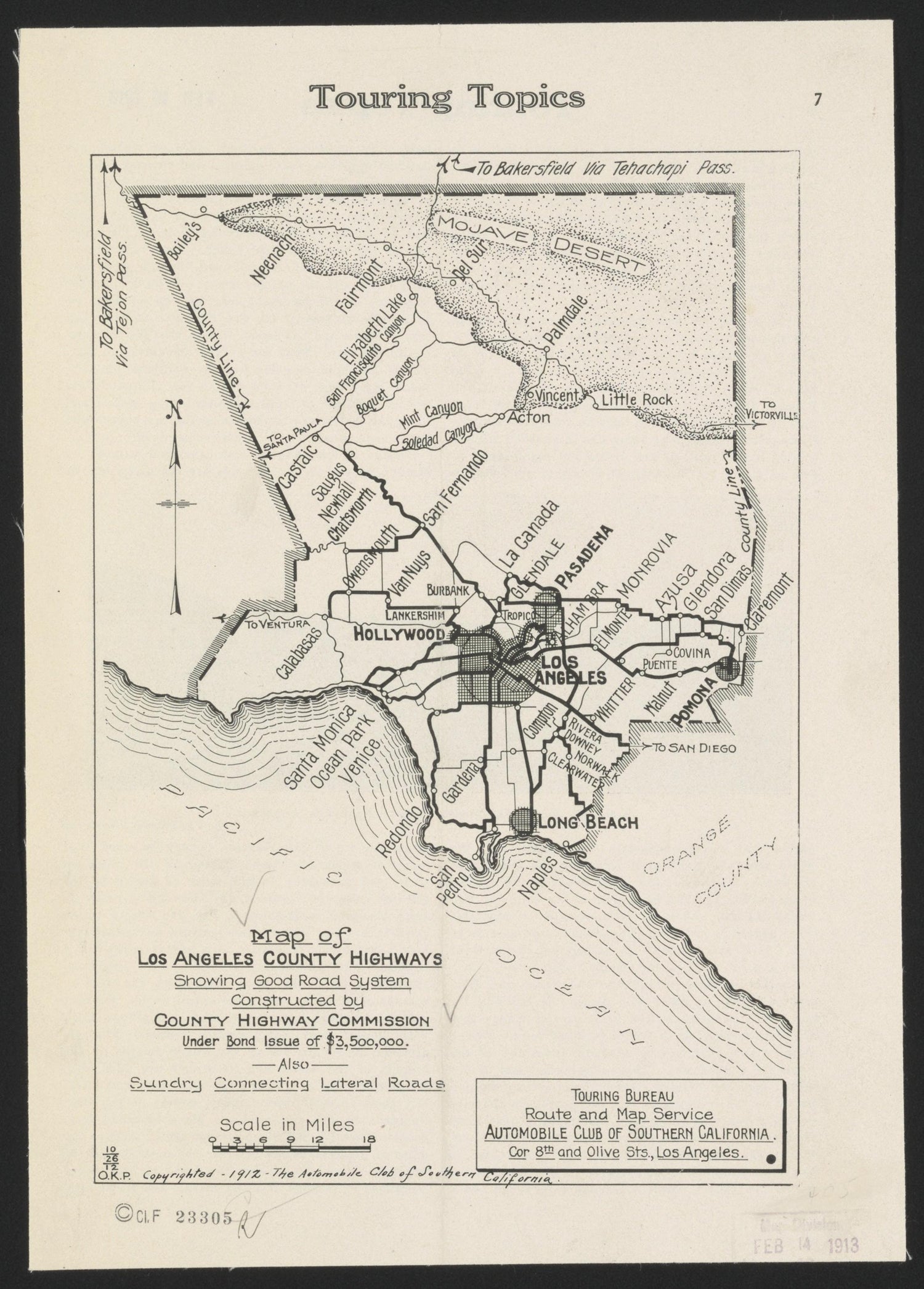 CA Drawer 152, Folder 04a, Item 01 (Front) from Maps of California--counties Los Angeles 1911-1922 by Relic Map Company