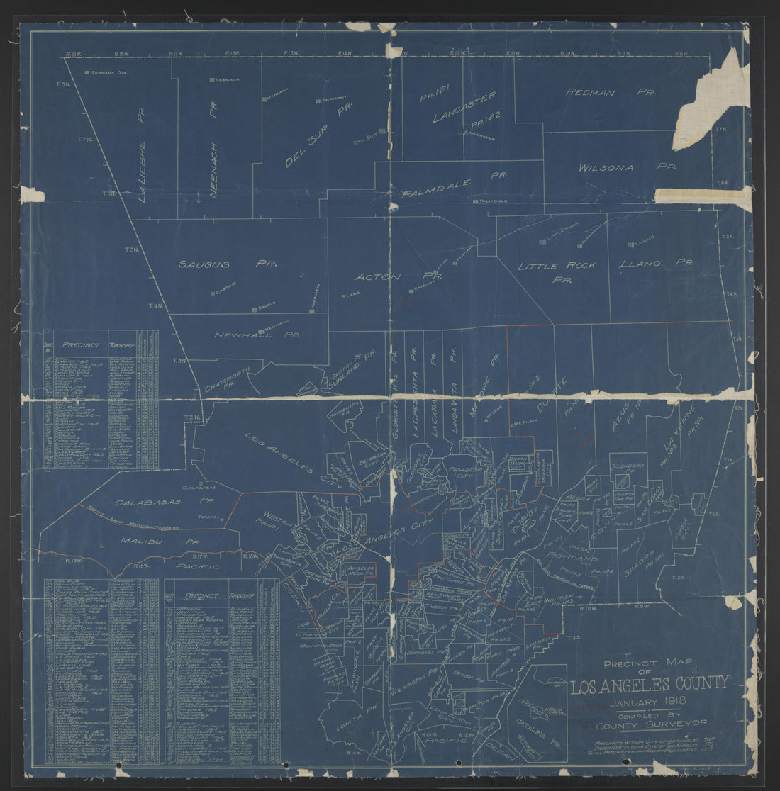 This old map of California, Los Angeles County,  was created by  in 1911