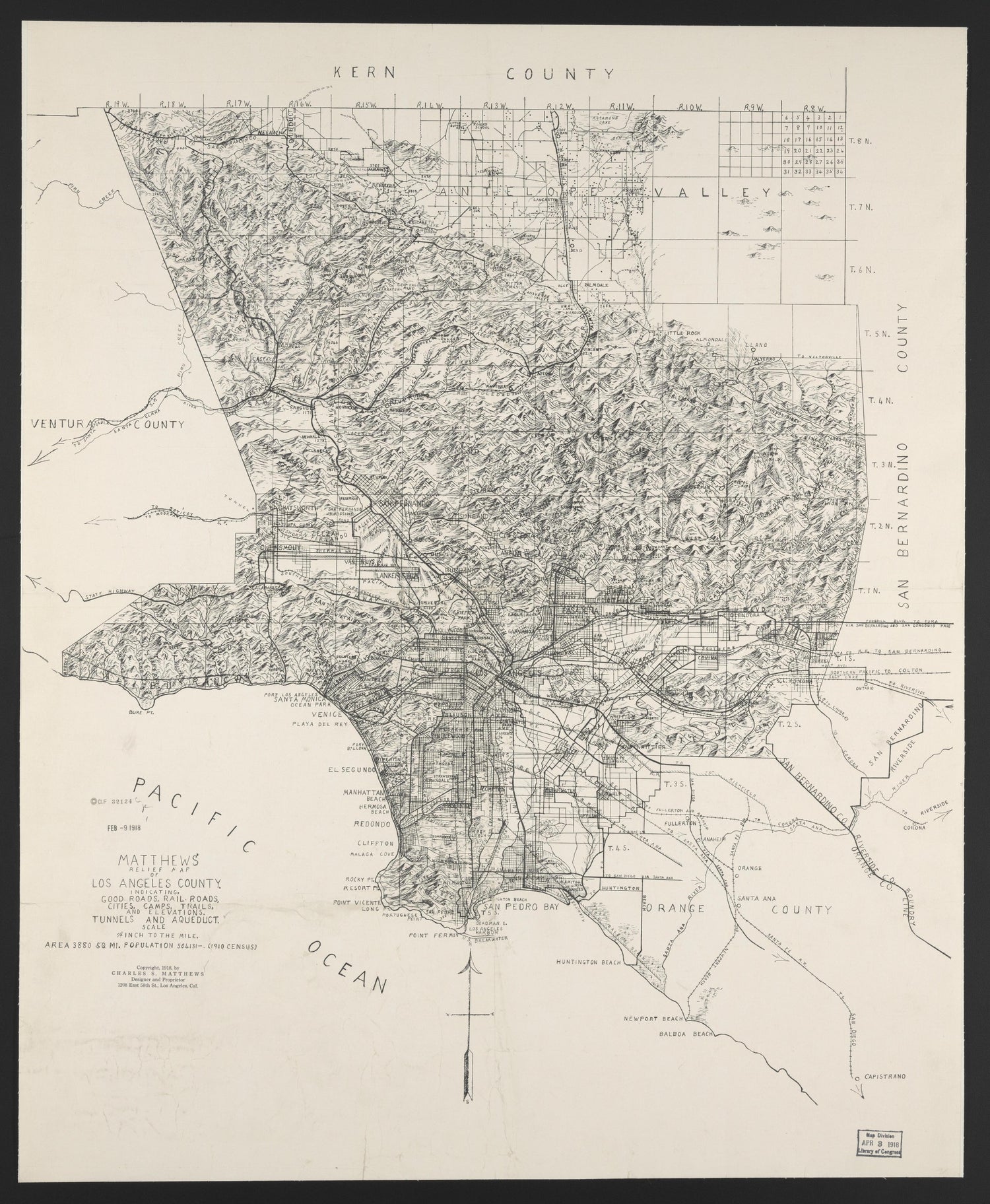 This old map of California, Los Angeles County,  was created by  in 1911