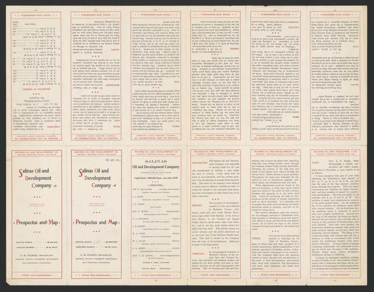 CA Drawer 168, Folder 04, Item 01 (Back) from Maps of California--counties Monterrey 1850-1937 by Relic Map Company