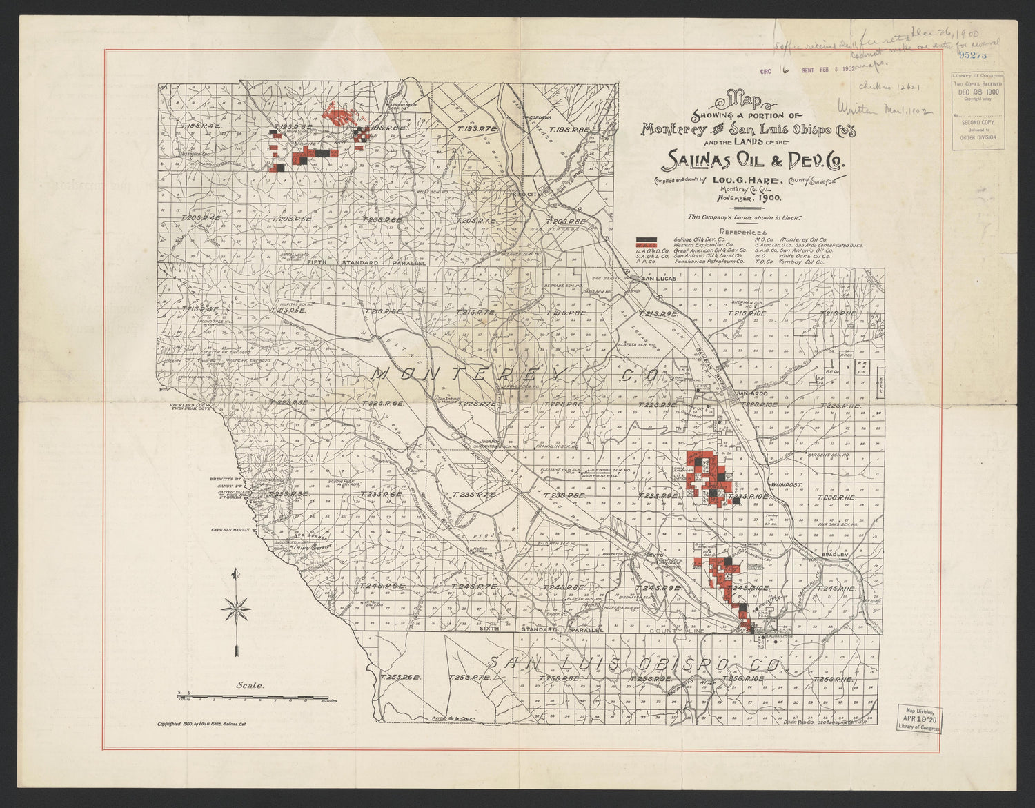 CA Drawer 168, Folder 04, Item 02 (Front) from Maps of California--counties Monterrey 1850-1937 by Relic Map Company