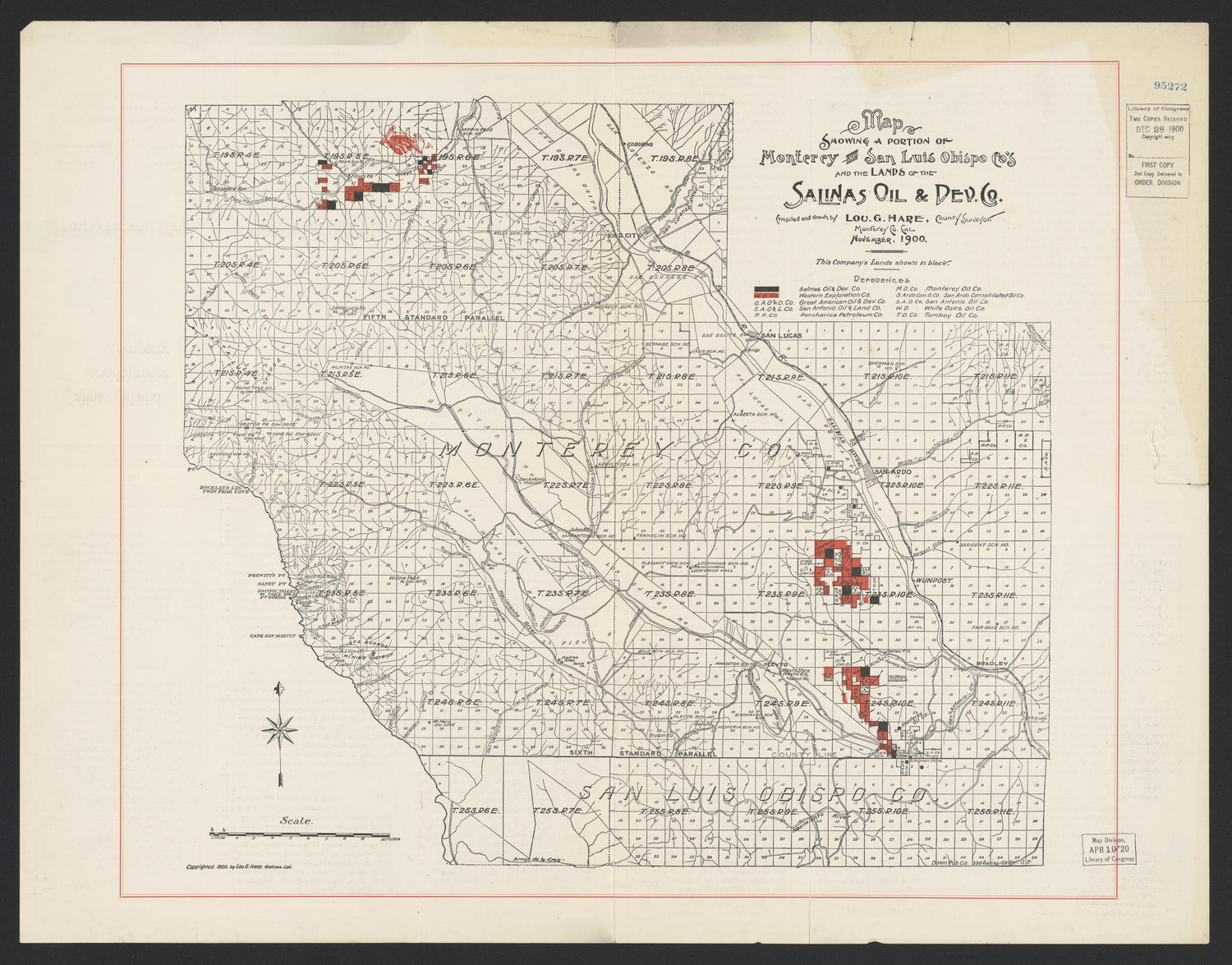CA Drawer 168, Folder 04, Item 01 (Front) from Maps of California--counties Monterrey 1850-1937 by Relic Map Company