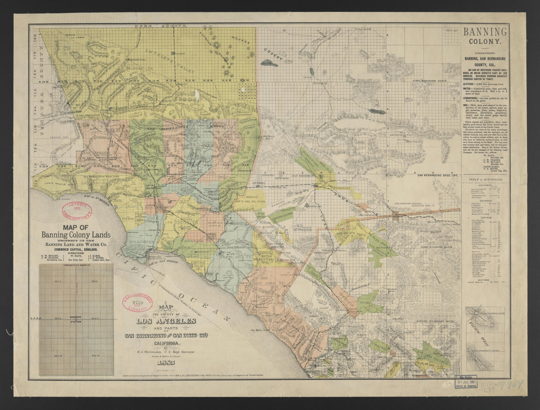 This old map of California, Los Angeles County,  was created by  in 1850