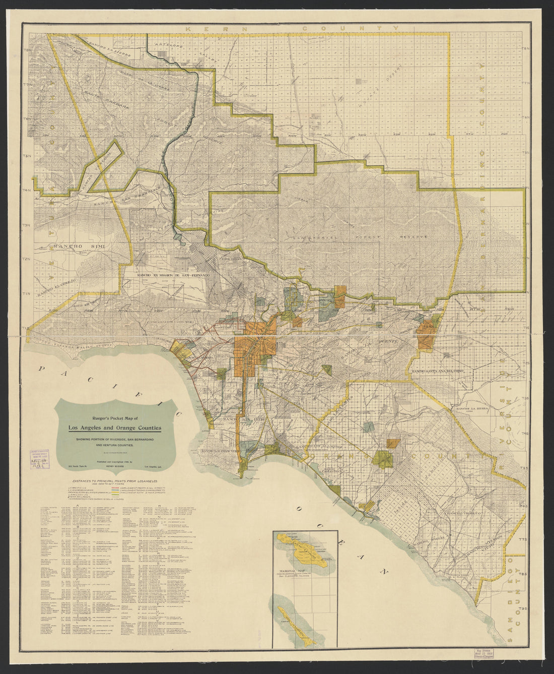 This old map of California, Los Angeles County,  was created by  in 1850