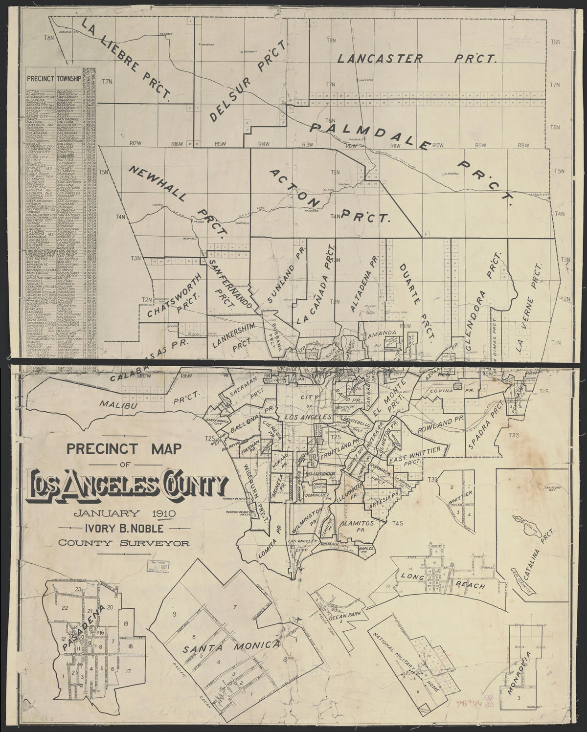 CA Drawer 151, Folder 28, Item 01 from Maps of California--counties Los Angeles 1850-1910 by Relic Map Company