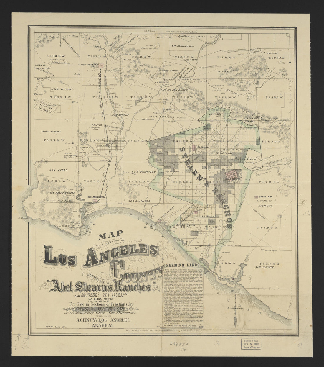 This old map of California, Los Angeles County,  was created by  in 1850