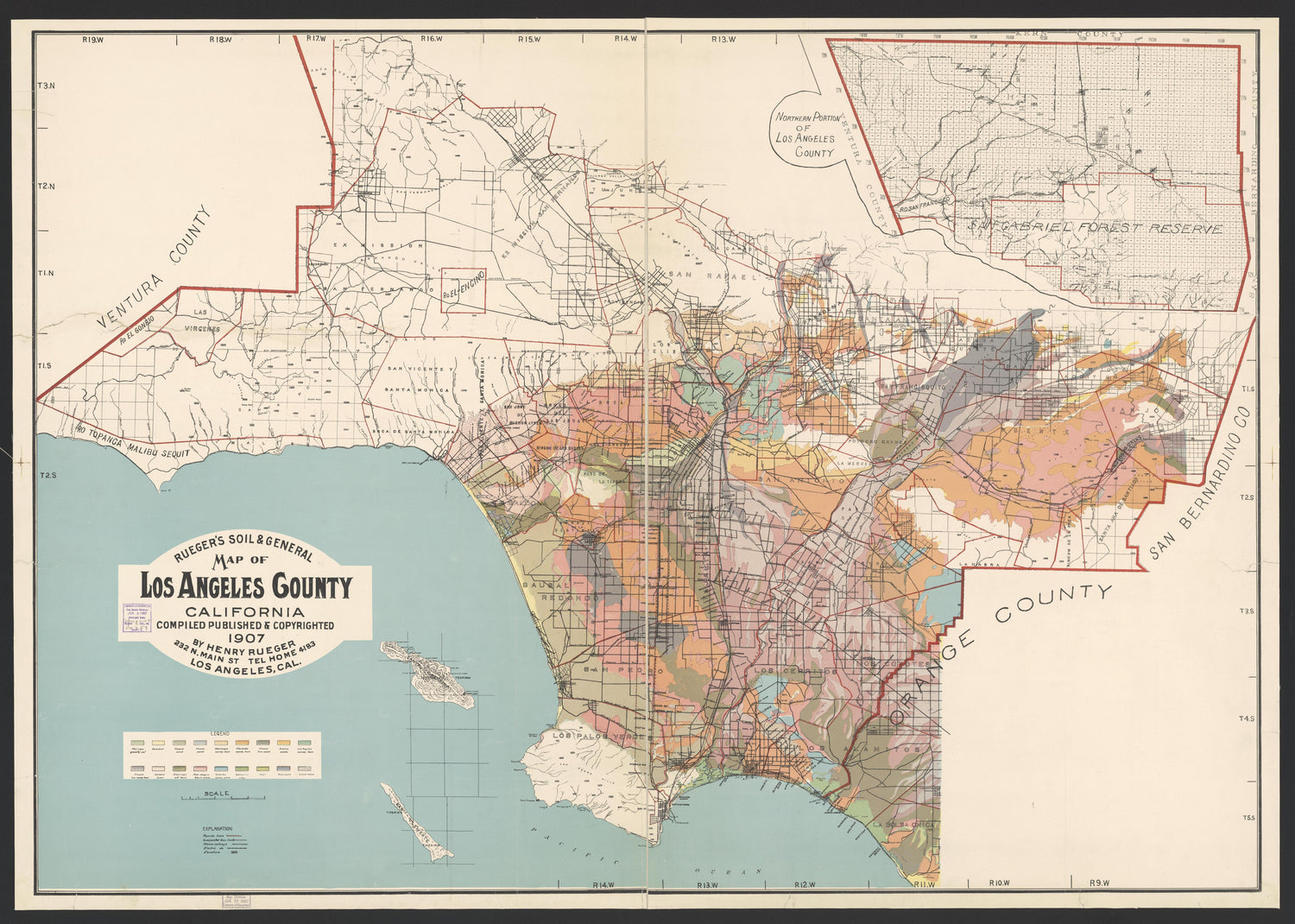 This old map of California, Los Angeles County,  was created by  in 1850