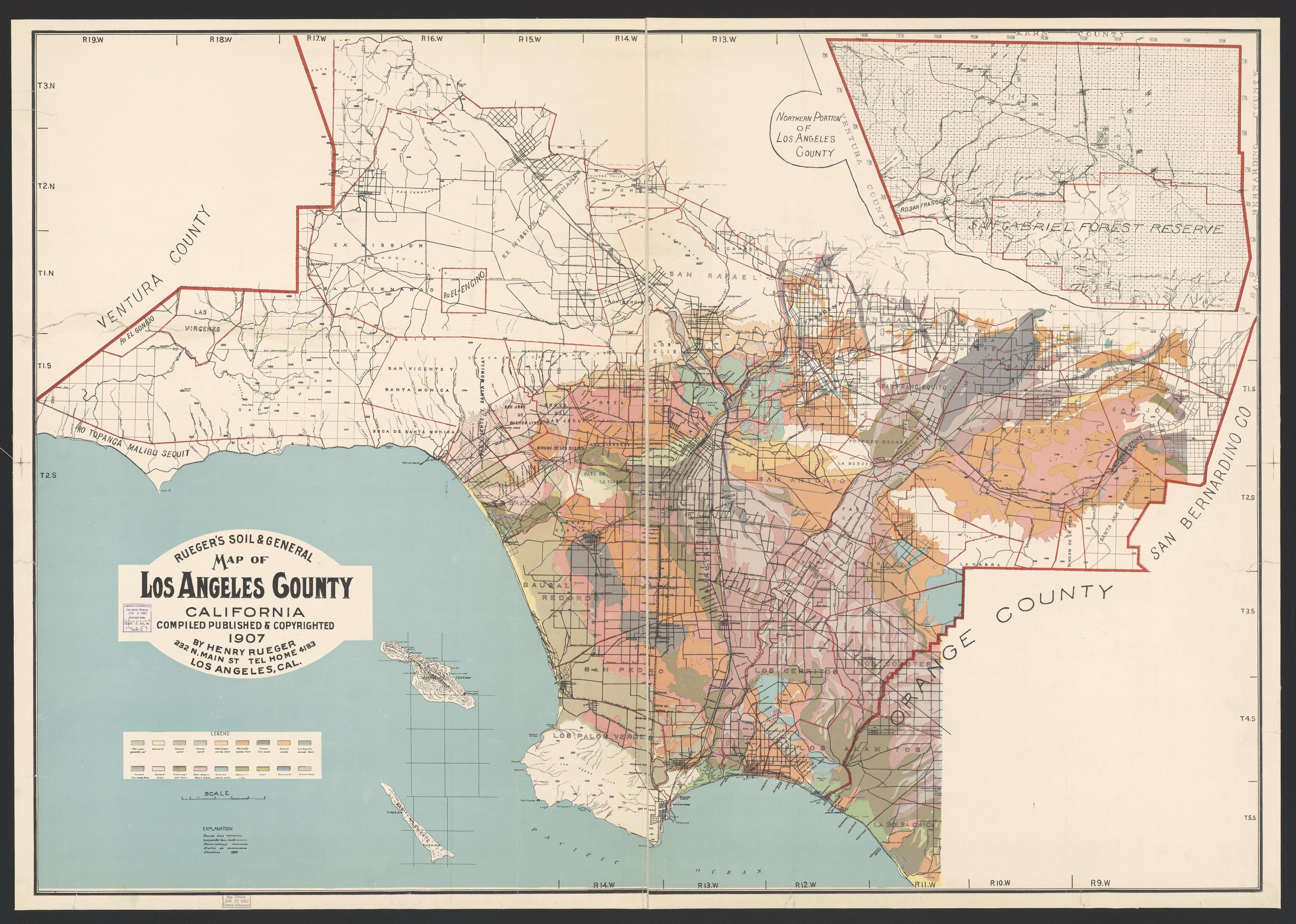 This old map of California, Los Angeles County,  was created by  in 1850