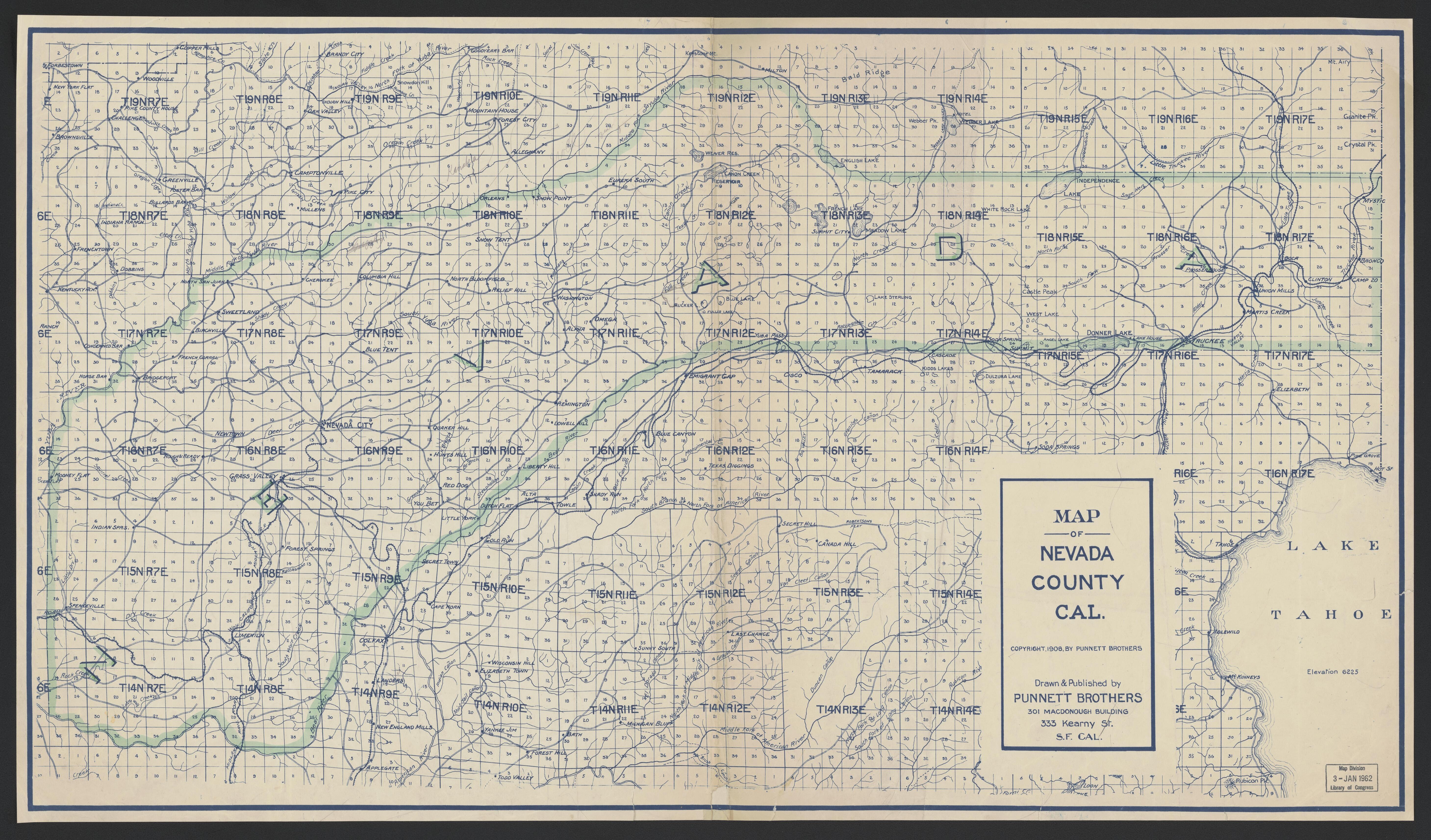 This old map of California, Napa County, Nevada County,  was created by  in 1850