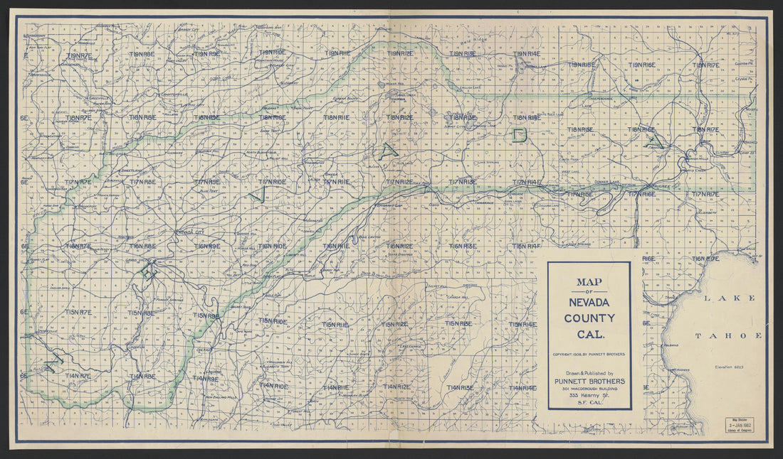 This old map of California, Napa County, Nevada County,  was created by  in 1850