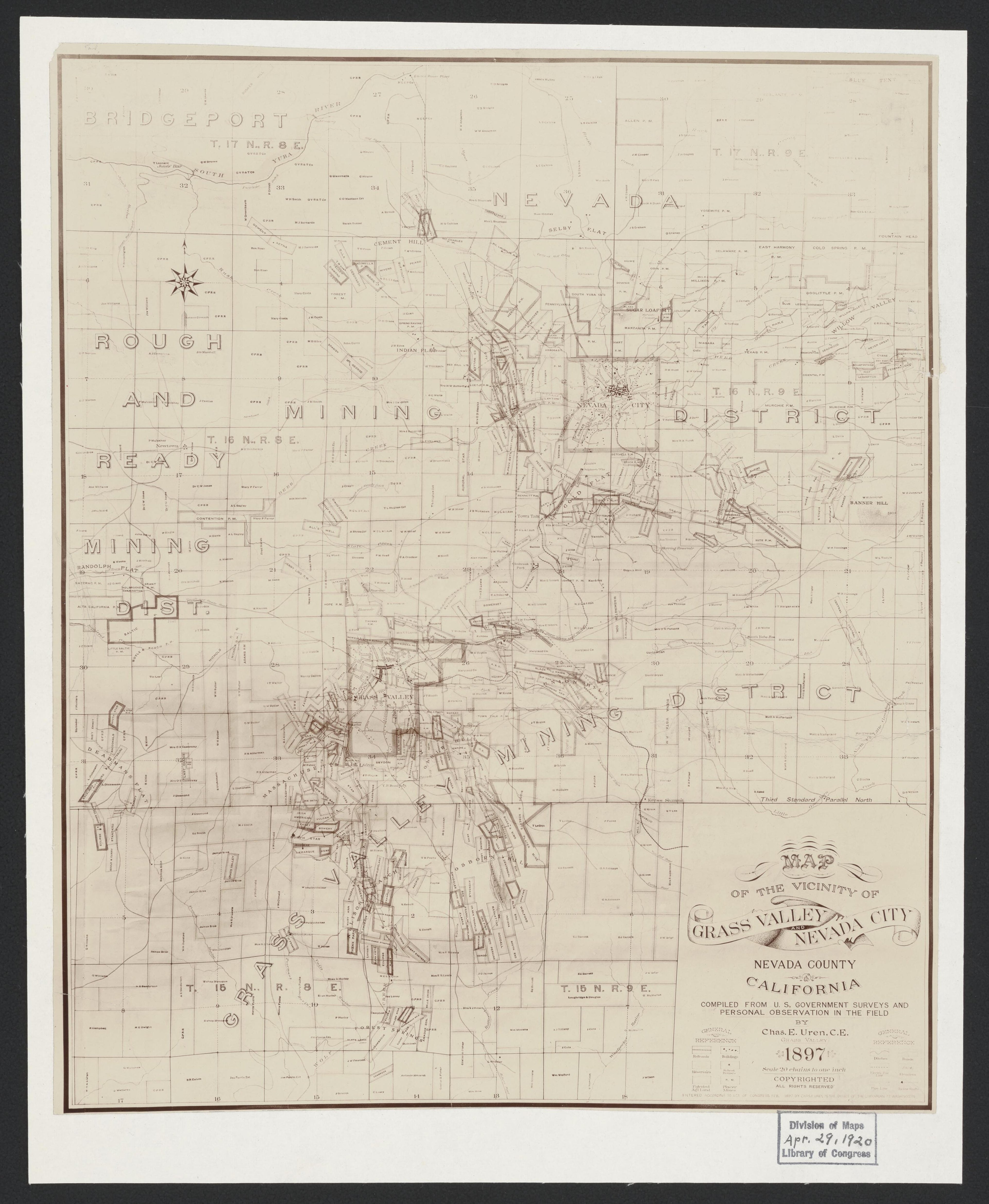 This old map of California, Napa County, Nevada County,  was created by  in 1850