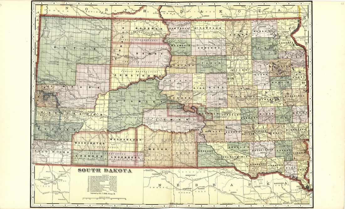 Map of South Dakota from Standard Atlas of Kingsbury County, South Dakota : Including a Plat Book of the Villages, Cities and Townships of the County, Map of the State, United States and World : Patrons Directory, … 1909 by Relic Map Company