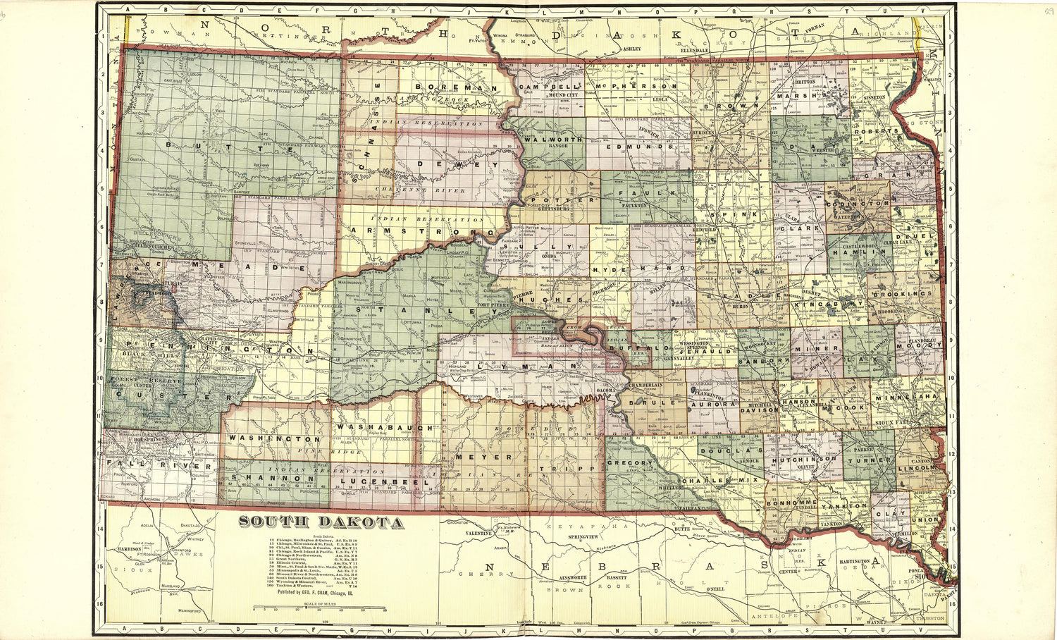 Map of South Dakota from Standard Atlas of Kingsbury County, South Dakota : Including a Plat Book of the Villages, Cities and Townships of the County, Map of the State, United States and World : Patrons Directory, … 1909 by Relic Map Company