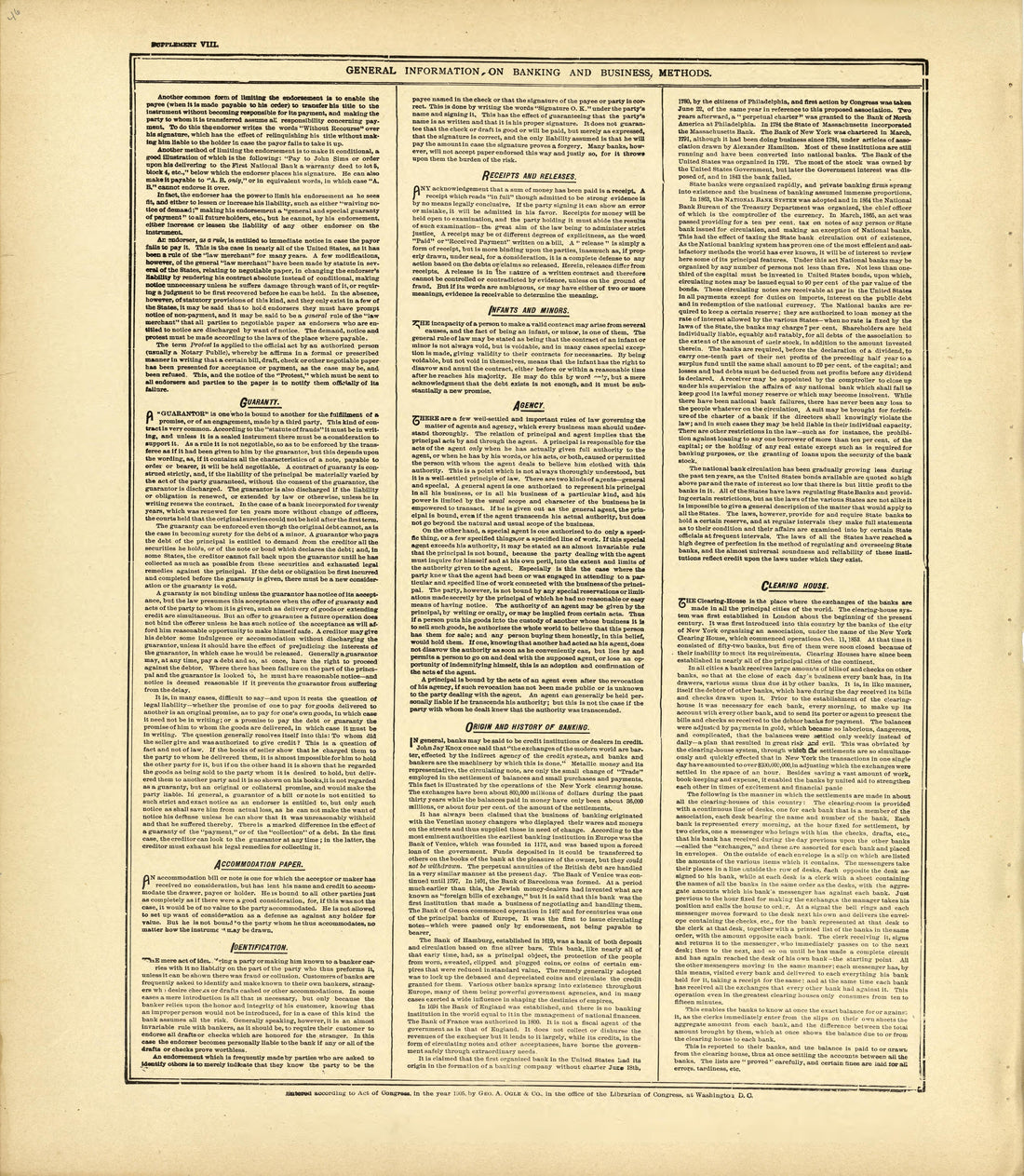 General Information On Banking and Business Methods - Continued from Standard Atlas of Kingsbury County, South Dakota : Including a Plat Book of the Villages, Cities and Townships of the County, Map of the State, United States and World : Patrons Dire... by Relic Map Company