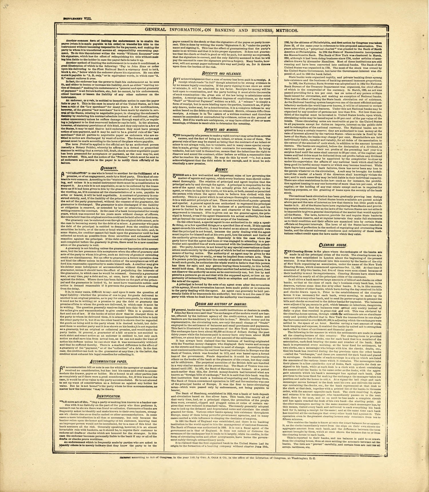 General Information On Banking and Business Methods - Continued from Standard Atlas of Kingsbury County, South Dakota : Including a Plat Book of the Villages, Cities and Townships of the County, Map of the State, United States and World : Patrons Dire... by Relic Map Company